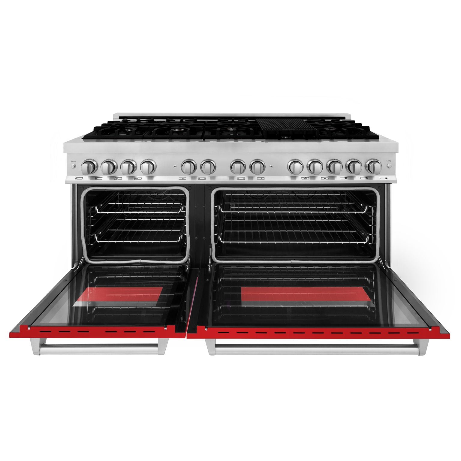 zline-60-in-dual-fuel-range-with-gas-cooktop-and-electric-ovens-in-stainless-steel-with-red-matte-doors-ra-rm-60
