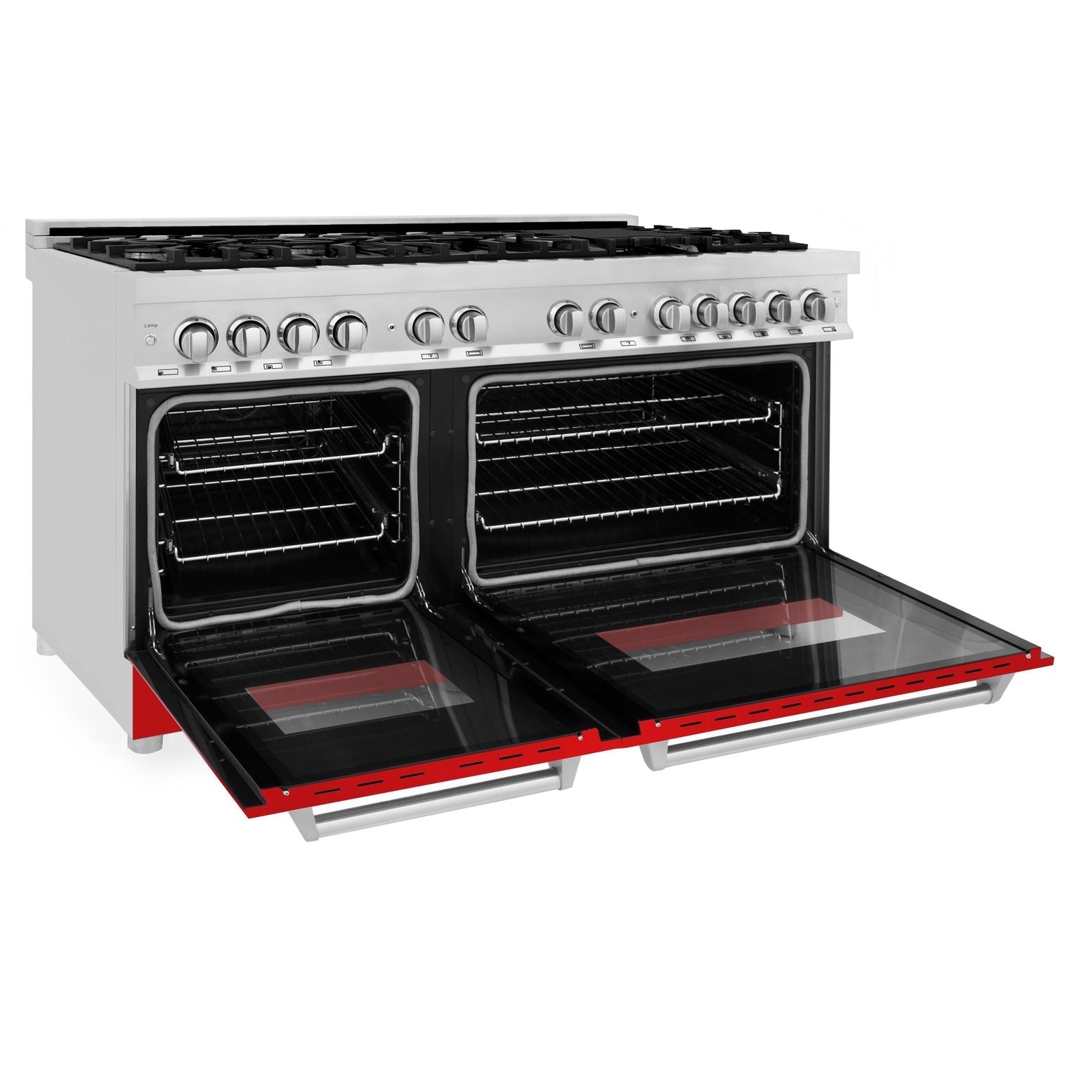 zline-60-in-dual-fuel-range-with-gas-cooktop-and-electric-ovens-in-stainless-steel-with-red-matte-doors-ra-rm-60