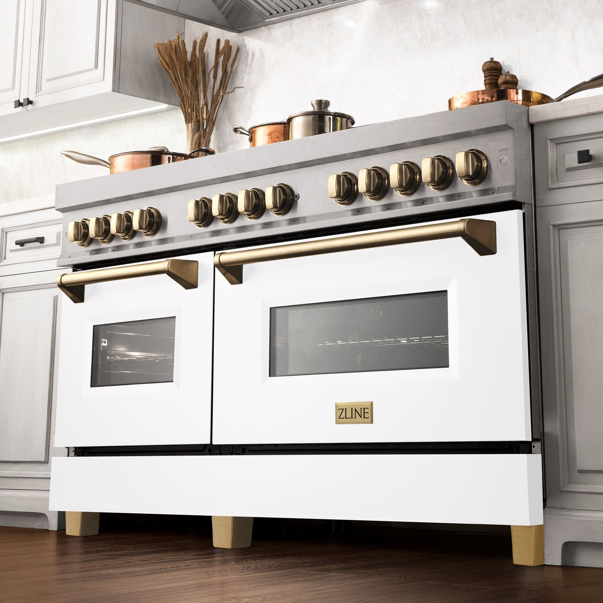 zline-autograph-edition-60-in-7-4-cu-ft-legacy-dual-fuel-range-with-9-gas-burners-and-double-electric-convection-ovens-in-satin-stainless-steel-with-white-matte-doors-and-polished-gold-accents-rasz-wm-60-g