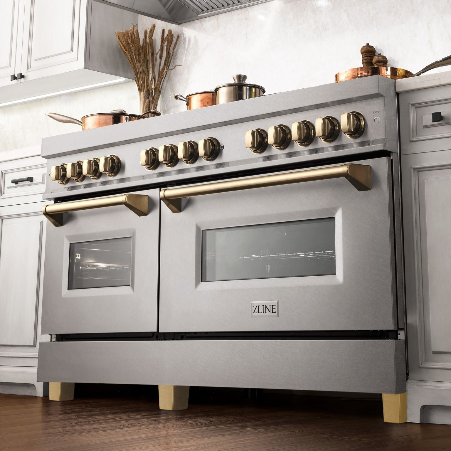 zline-autograph-edition-60-in-7-4-cu-ft-legacy-dual-fuel-range-with-9-burner-gas-cooktop-and-2-electric-convection-ovens-in-satin-stainless-steel-with-polished-gold-accents-rasz-sn-60-g