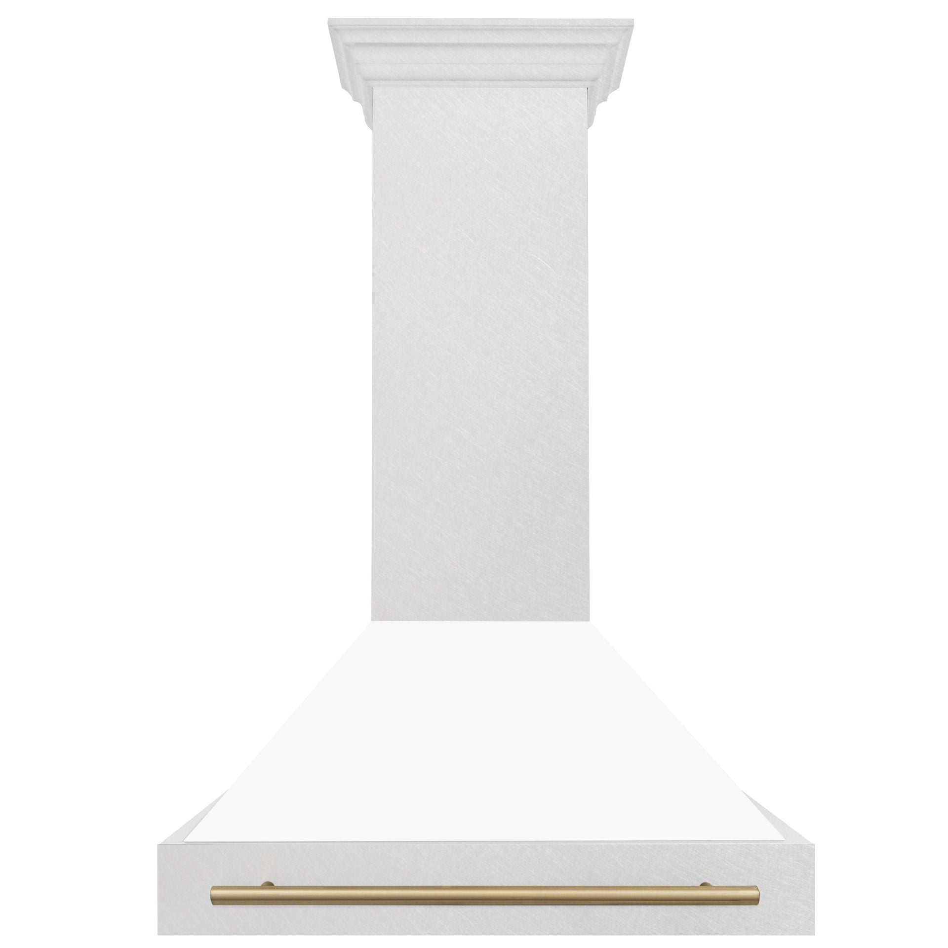 zline-36-in-wall-mount-range-hood-satin-stainless-steel-white-matte-shell-champagne-bronze-handle-8654snz-wm36-cb