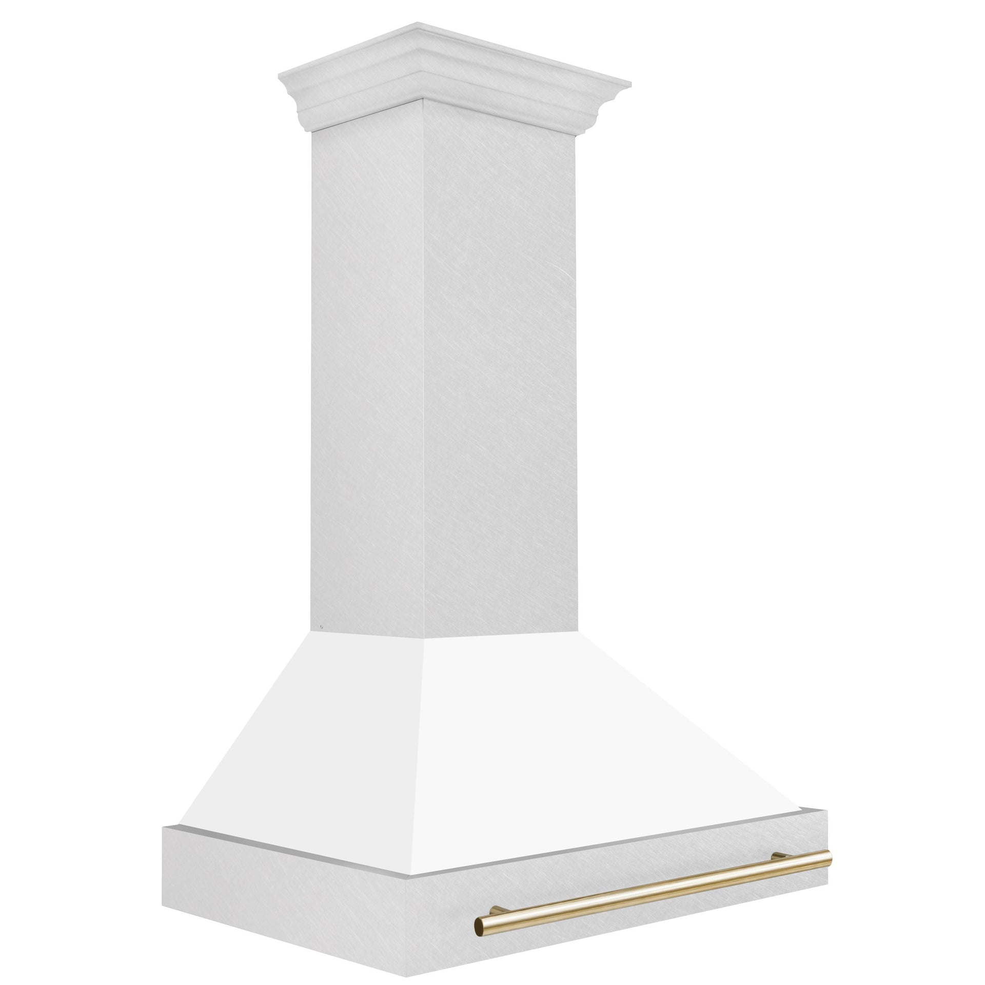 zline-36-in-wall-mount-range-hood-satin-stainless-steel-white-matte-shell-700-cfm-polished-gold-handle-8654snz-wm36-g