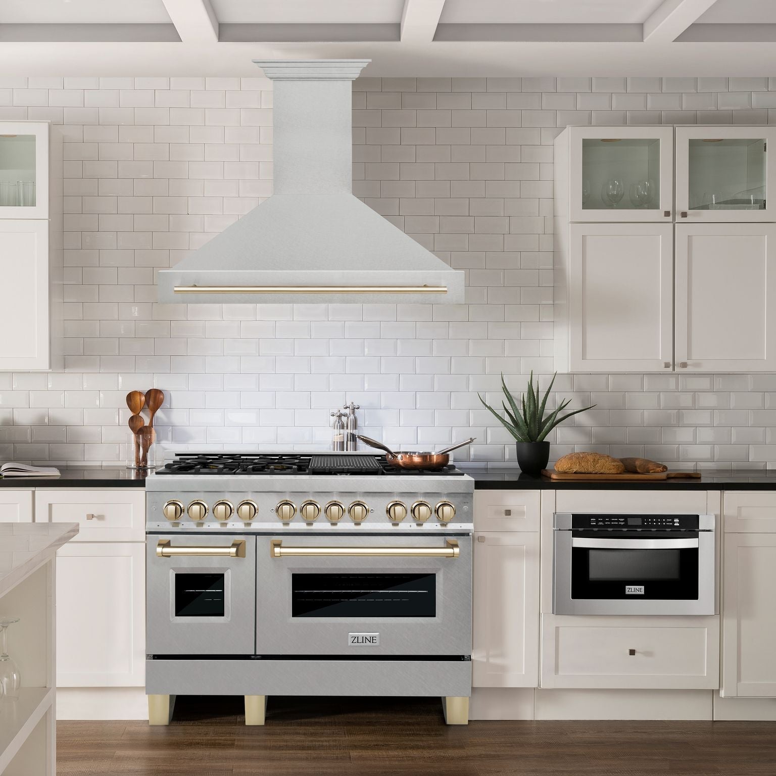 zline-48-inch-wall-mount-range-hood-satin-stainless-steel-polished-gold-handle-autograph-edition-8654snz-48-g