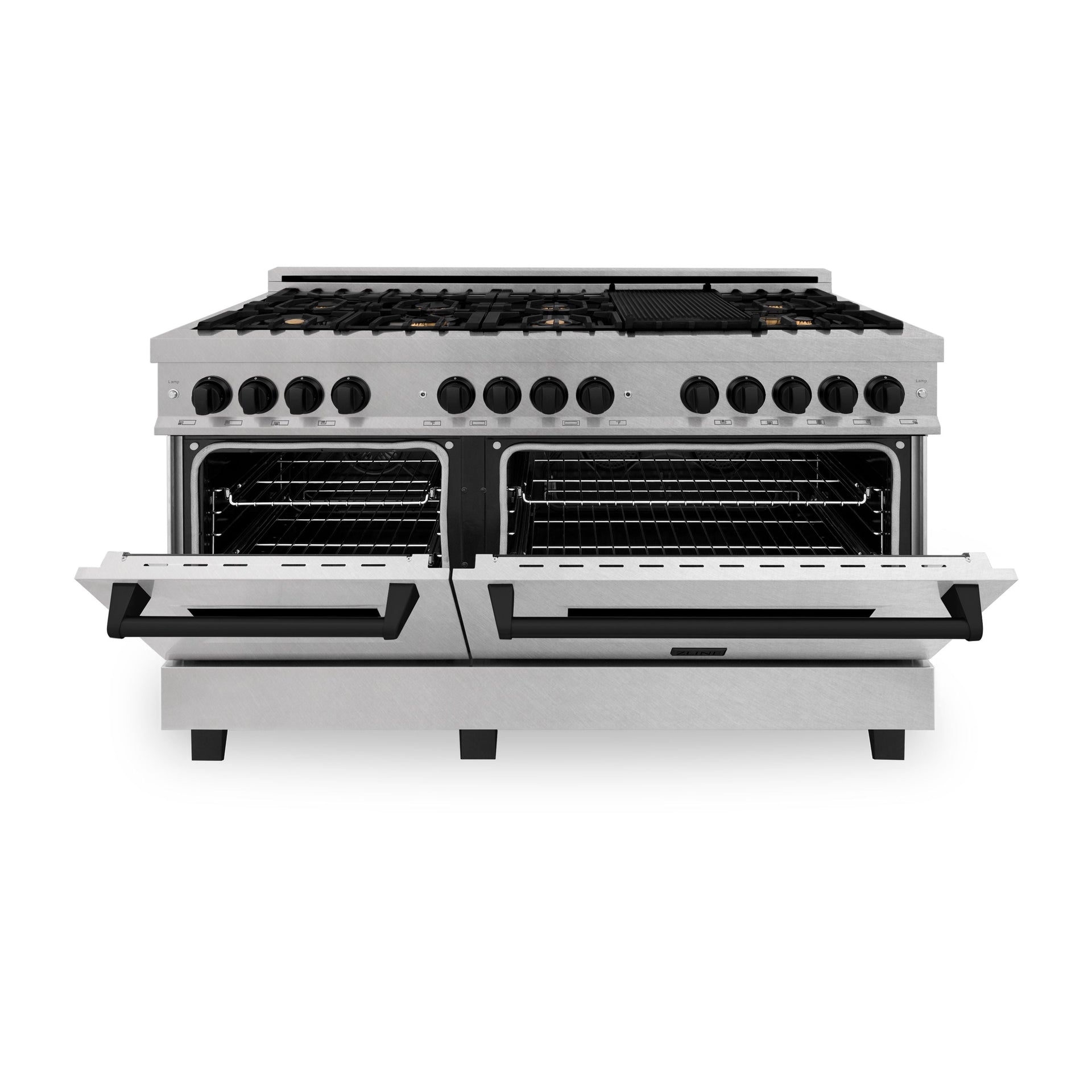 zline-autograph-edition-60-in-7-4-cu-ft-legacy-dual-fuel-range-with-9-gas-burners-and-double-electric-convection-ovens-in-satin-stainless-steel-with-matte-black-accents-rasz-sn-60-mb