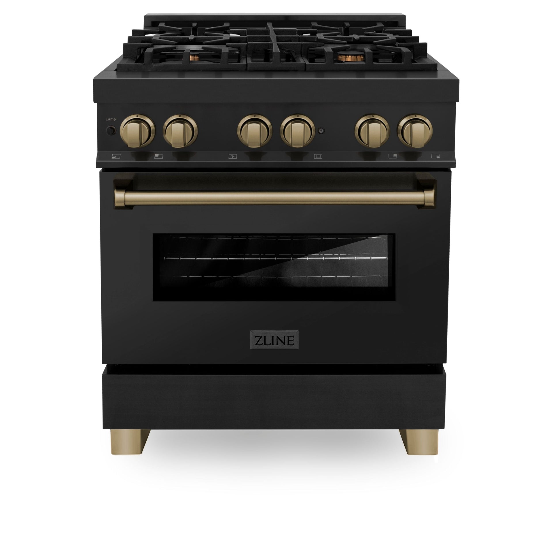 zline-autograph-package-30-in-dual-fuel-range-range-hood-in-black-stainless-steel-with-champagne-bronze-accents-2akp-rabrh30-cb