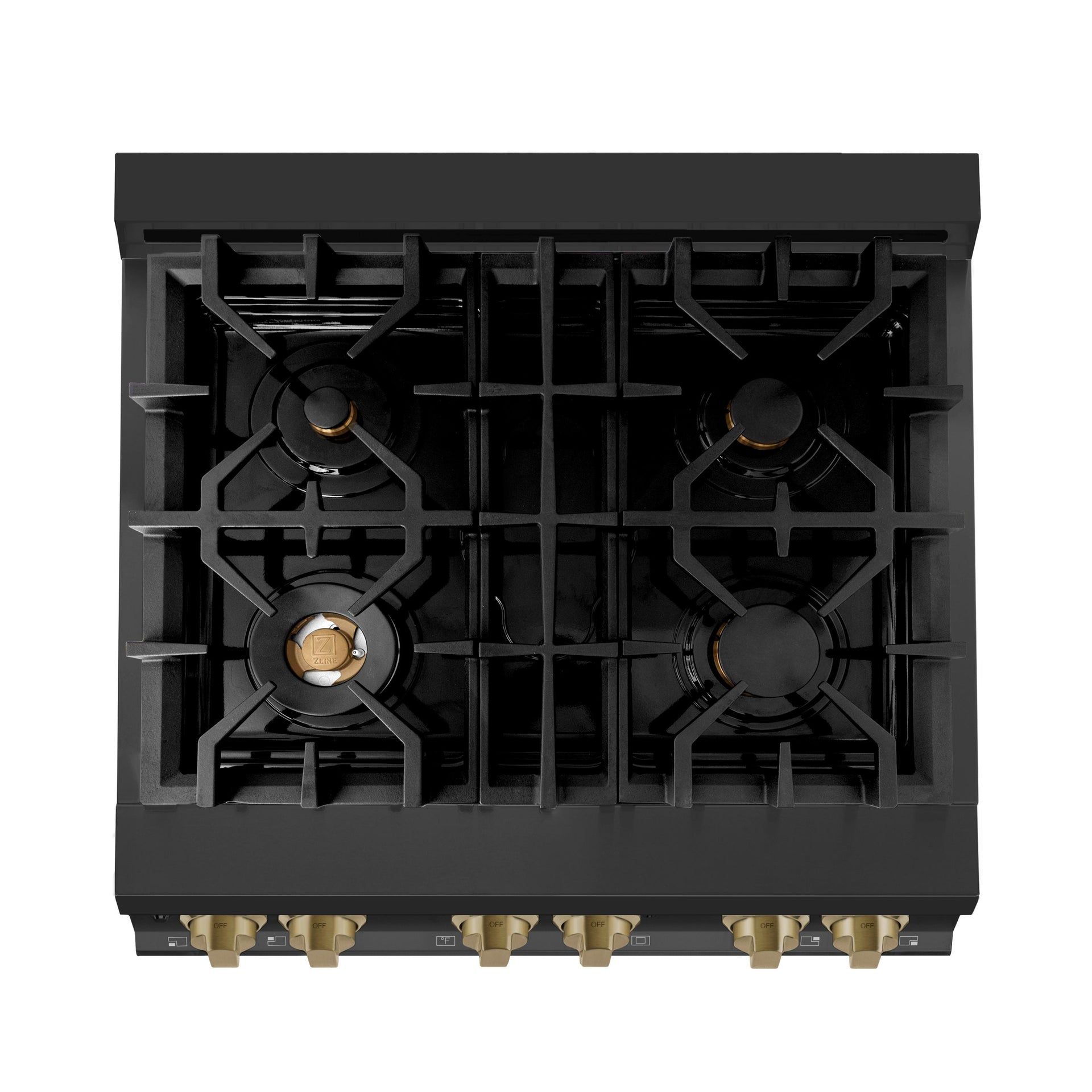 zline-autograph-package-30-dual-fuel-range-range-hood-refrigerator-dishwasher-in-black-with-bronze-accents