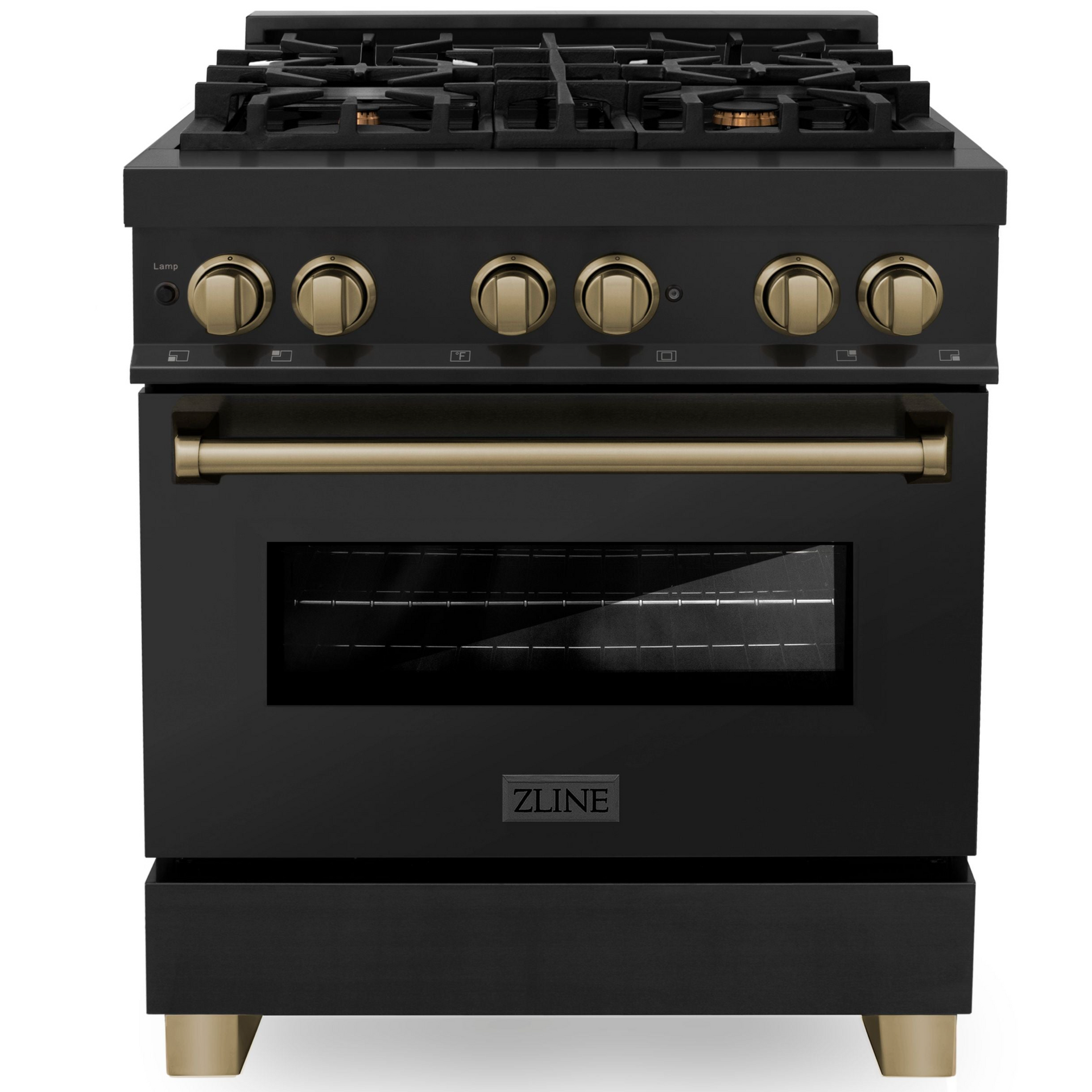 zline-autograph-edition-30-in-4-0-cu-ft-dual-fuel-range-with-4-burner-gas-cooktop-and-electric-convection-oven-in-stainless-steel-with-champagne-bronze-accents-rabz-30-cb