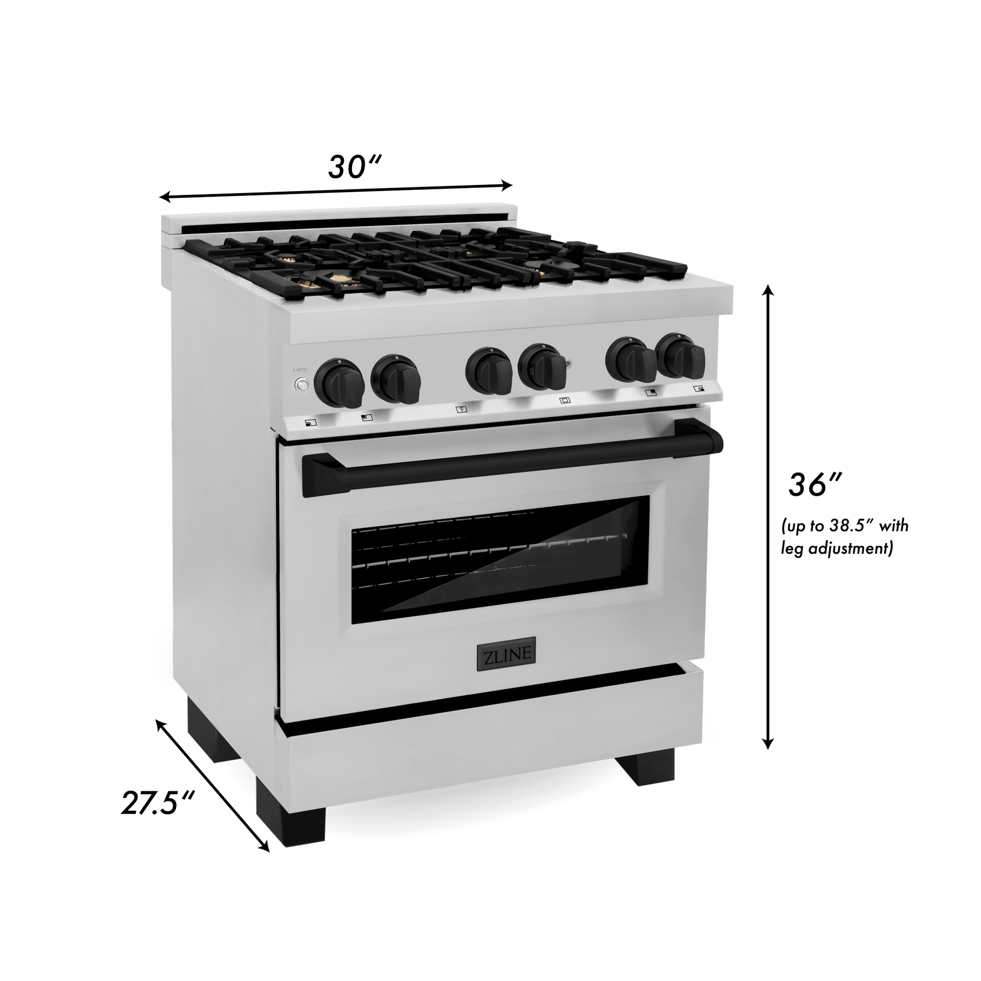 zline-autograph-package-30-in-dual-fuel-range-range-hood-dishwasher-in-stainless-steel-with-matte-black-accents-3akp-rarhdwm30-mb