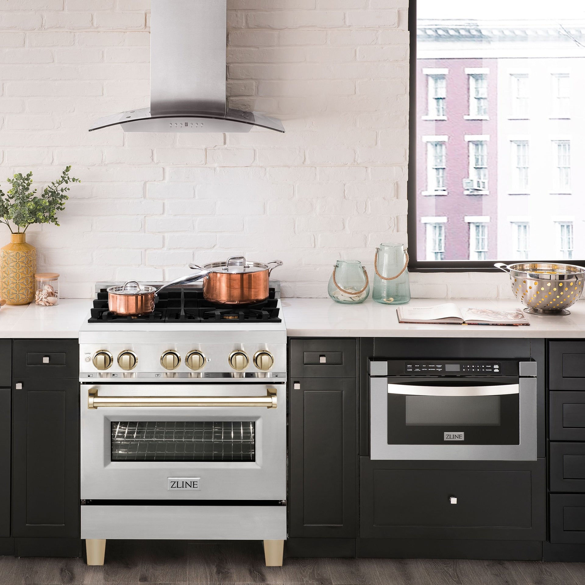 zline-autograph-edition-30-in-dual-fuel-range-4-0-cu-ft-electric-convection-oven-stainless-steel-with-gold-accents-raz-30-g