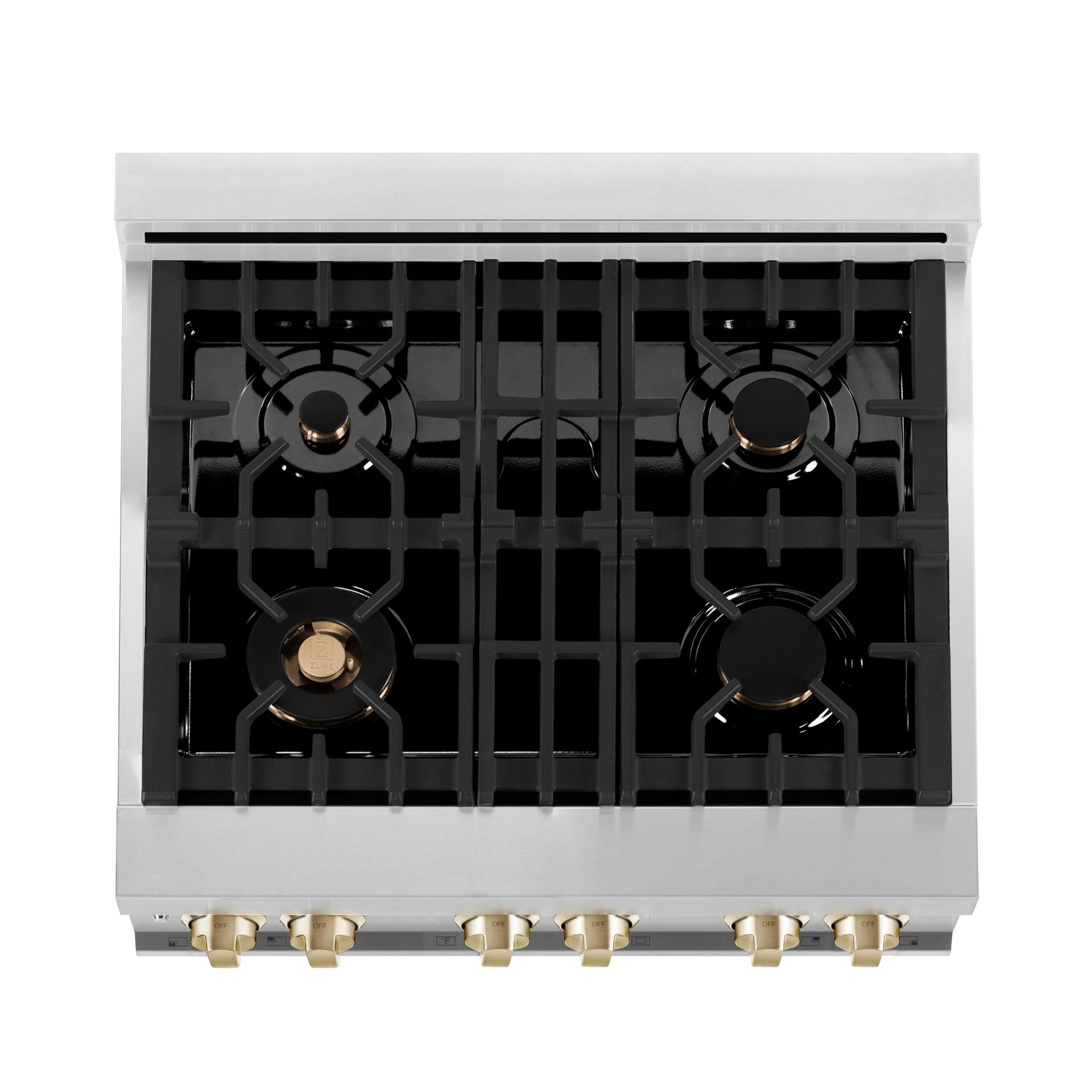 zline-kitchen-and-bath-autograph-edition-30-in-dual-fuel-range-4-0-cu-ft-electric-convection-oven-4-gas-burners-white-matte-door-with-gold-accents-model-raz-wm-30-g