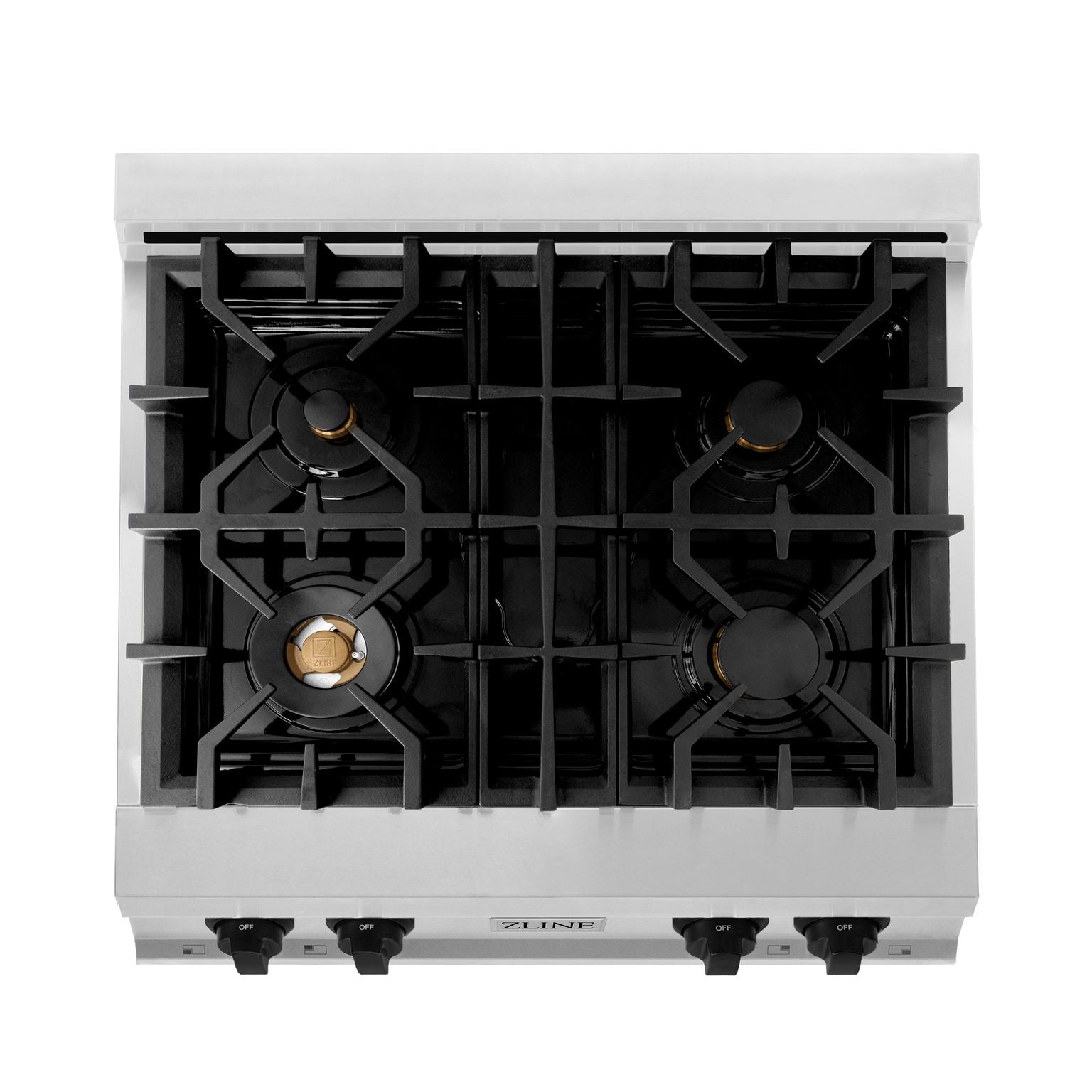 zline-autograph-edition-30-in-porcelain-rangetop-with-4-gas-burners-in-stainless-steel-and-matte-black-accents-rtz-30-mb