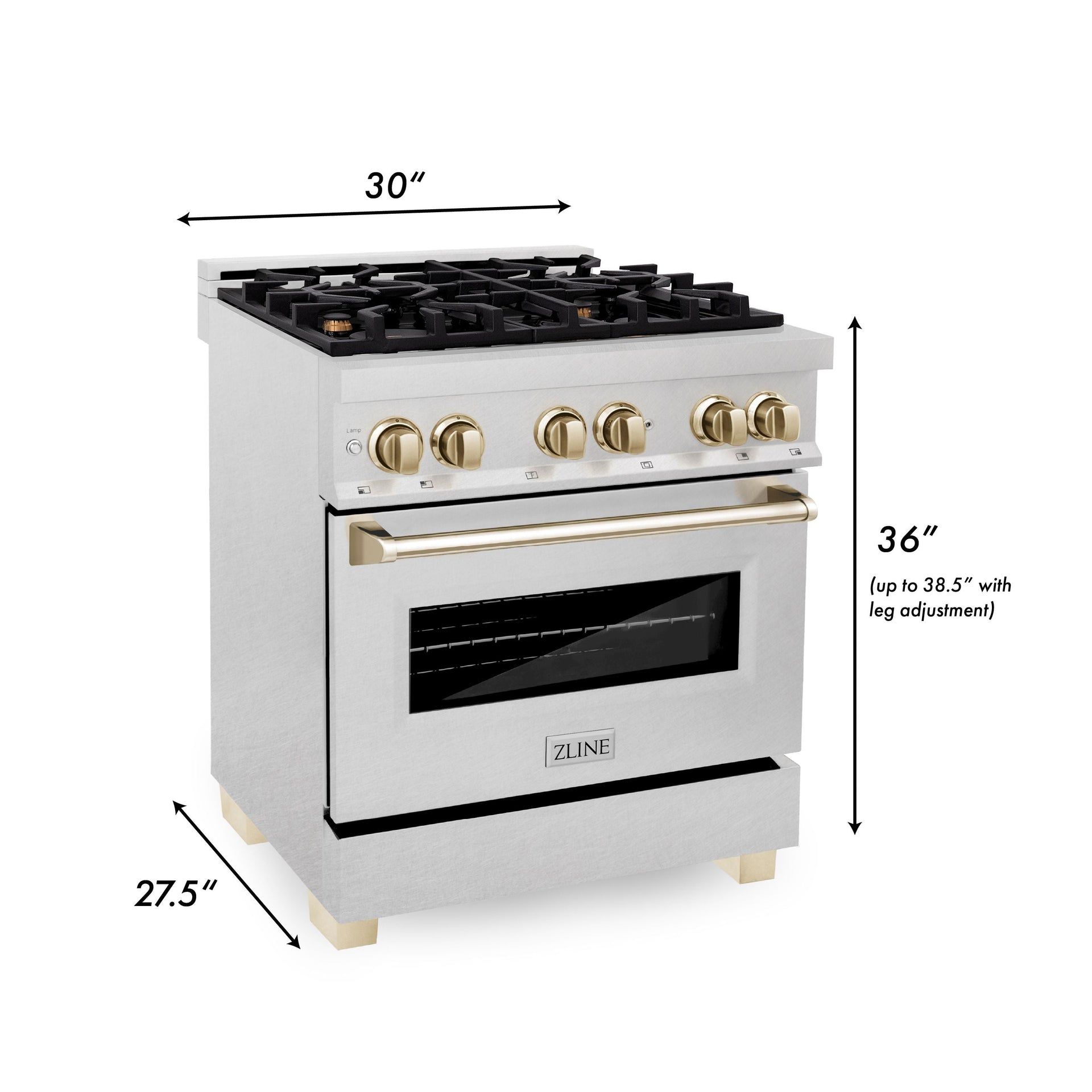 zline-autograph-30-in-legacy-dual-fuel-range-4-0-cu-ft-4-burner-gas-cooktop-electric-convection-oven-satin-stainless-steel-with-polished-gold-accents-rasz-sn-30-g
