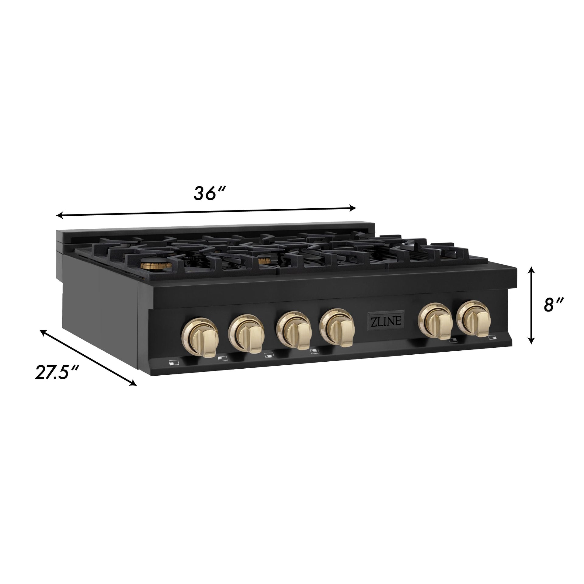 zline-autograph-edition-36-inch-porcelain-rangetop-with-6-gas-burners-in-black-stainless-steel-and-gold-accents-rtbz-36-g