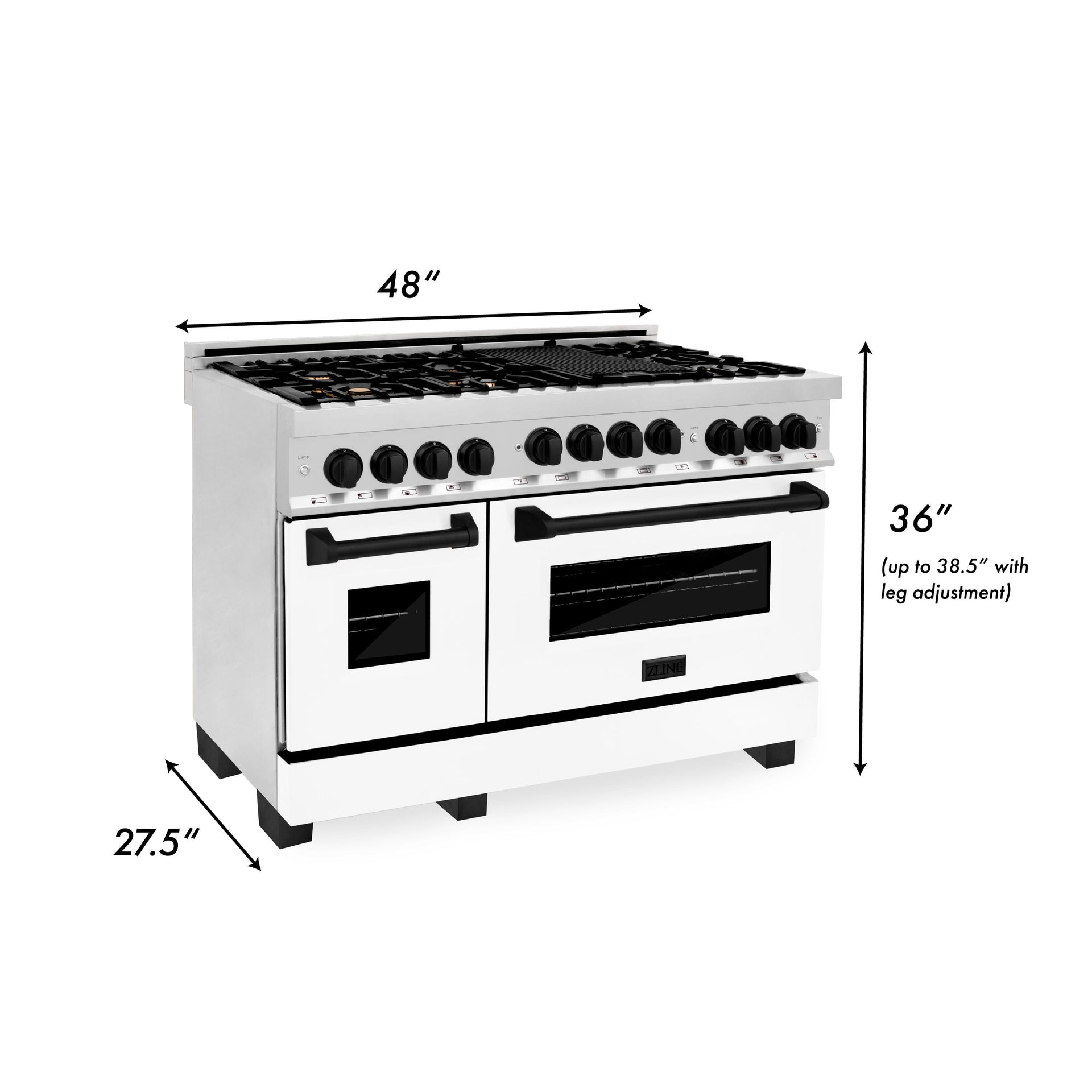 zline-autograph-package-48-dual-fuel-range-range-hood-refrigerator-with-water-and-ice-dispenser-dishwasher-with-matte-black-accents