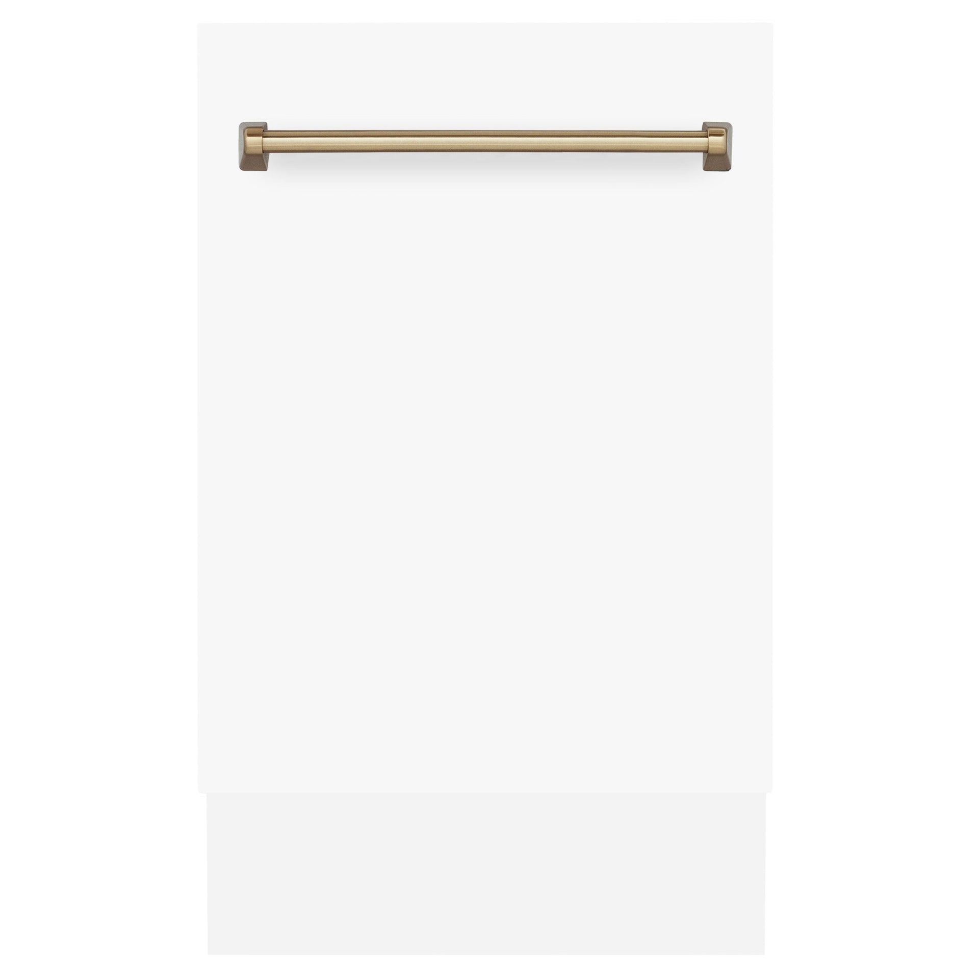 zline-autograph-series-18-in-dishwasher-in-white-matte-with-champagne-bronze-handle-dwvz-wm-18-cb