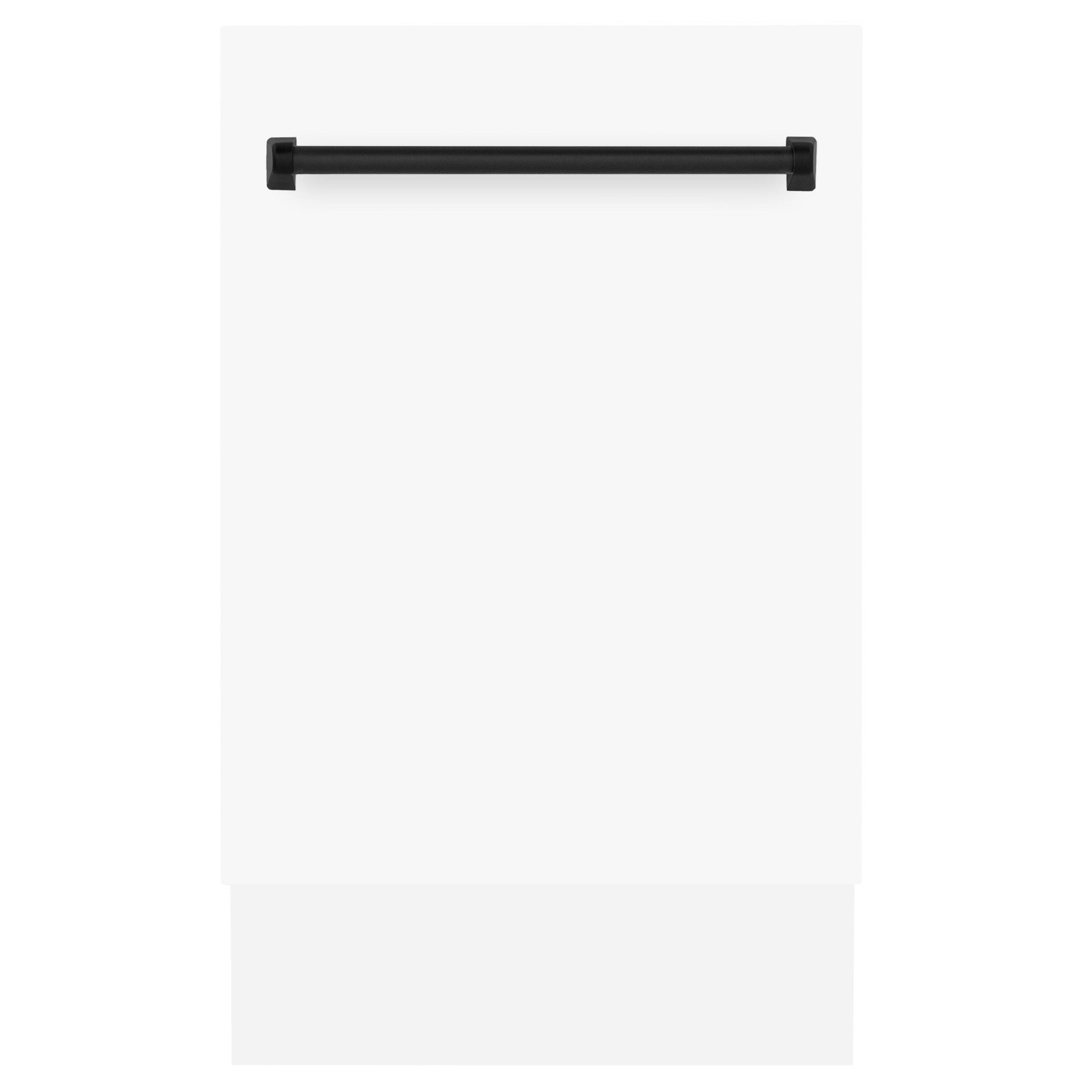 zline-autograph-series-18-in-dishwasher-in-white-matte-with-matte-black-handle-dwvz-wm-18-mb