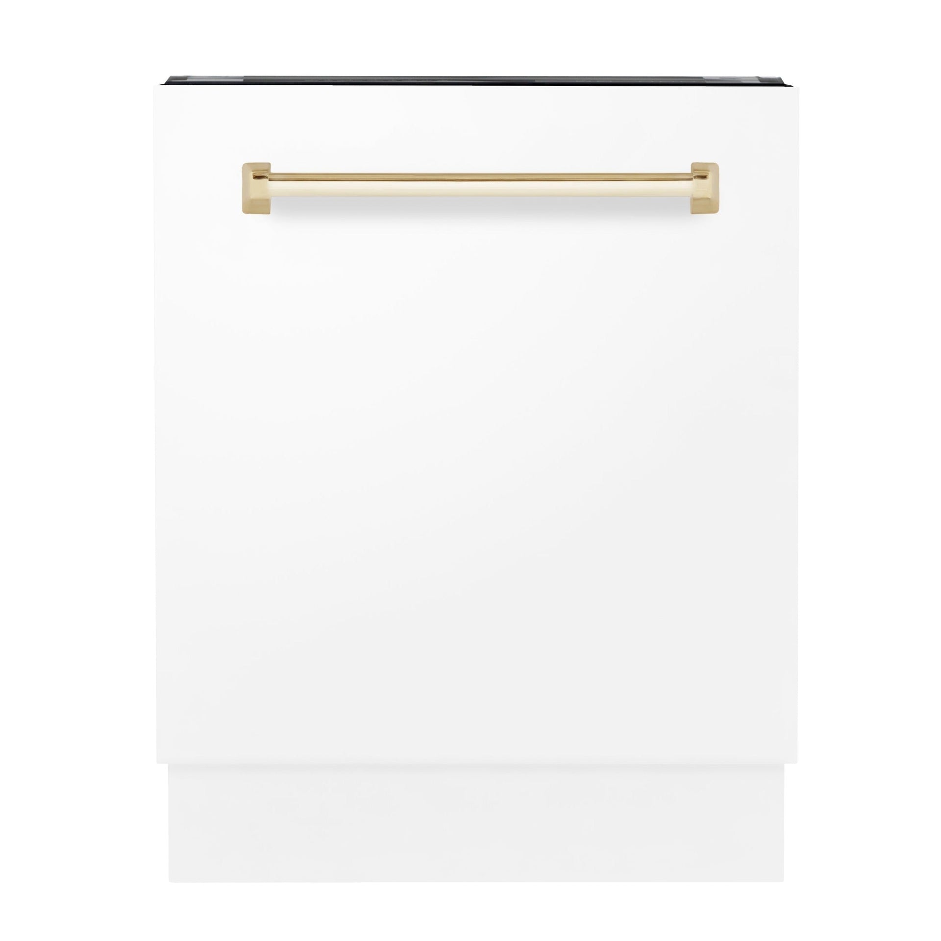 zline-autograph-series-24-inch-tall-dishwasher-in-white-matte-with-gold-handle-dwvz-wm-24-g