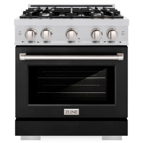 zline-30-inch-select-gas-range-4-burners-4-2-cu-ft-convection-oven-stainless-steel-with-black-matte-door-hgr-blm-30