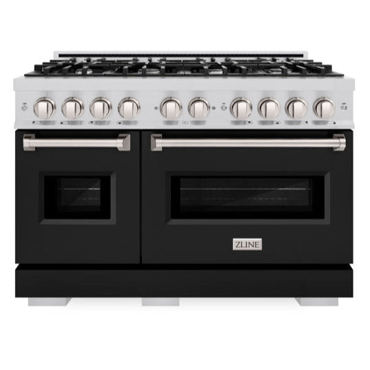zline-48-in-6-7-cu-ft-classic-dual-fuel-range-with-double-oven-and-8-burners-in-stainless-steel-with-black-matte-doors-cdr-blm-48