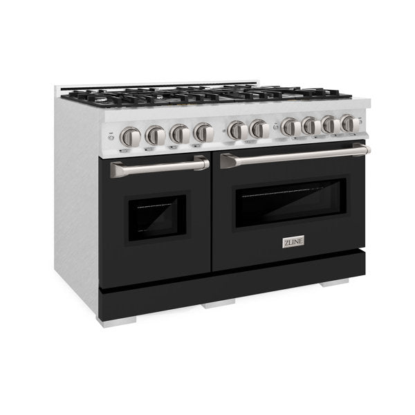 zline-48-in-gas-range-double-oven-6-7-cu-ft-8-burner-cooktop-satin-stainless-steel-with-black-matte-doors-cgrs-blm-48