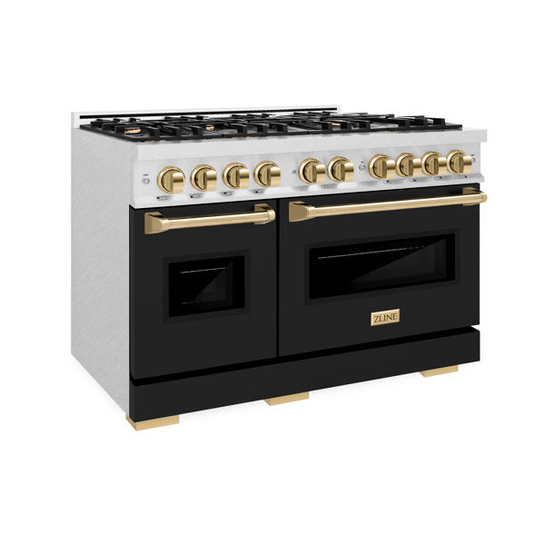 zline-48-in-double-oven-gas-range-6-7-cu-ft-8-burners-satin-stainless-steel-black-matte-doors-polished-gold-accents-cgrsz-blm-48-g