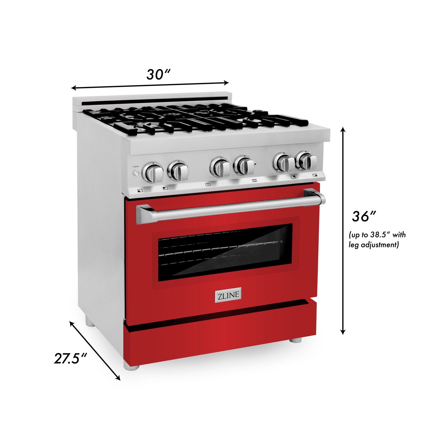zline-30-in-dual-fuel-range-with-gas-cooktop-and-electric-oven-in-stainless-steel-with-red-matte-door-ra-rm-30