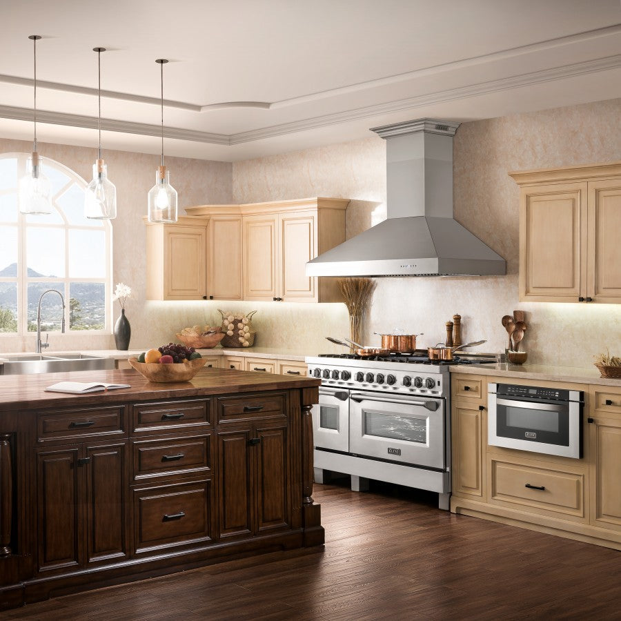 zline-48-in-wall-mount-range-hood-400-cfm-stainless-steel-crownsound-bluetooth-speakers-697crn-bt-48