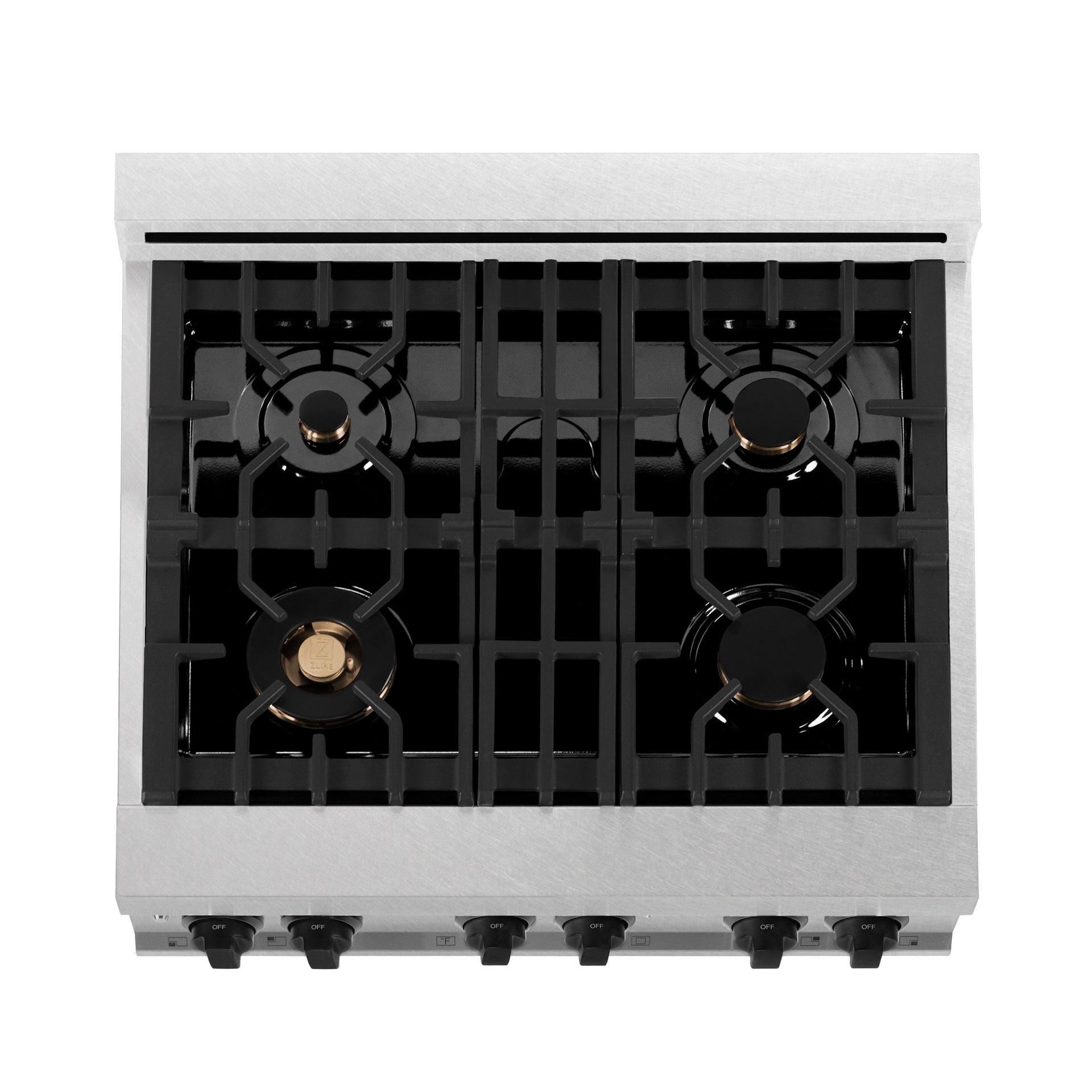 zline-autograph-edition-30-in-4-0-cu-ft-legacy-dual-fuel-range-with-4-burner-gas-cooktop-and-electric-convection-oven-in-satin-stainless-steel-with-white-matte-door-and-matte-black-accents-rasz-wm-30-mb
