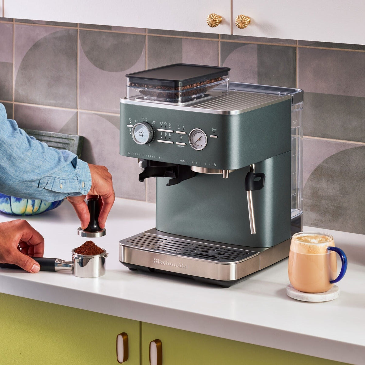 KitchenAid Semi-Automatic Espresso Machine with Burr Grinder and 15-Bar Pump – Juniper – KES6551JP