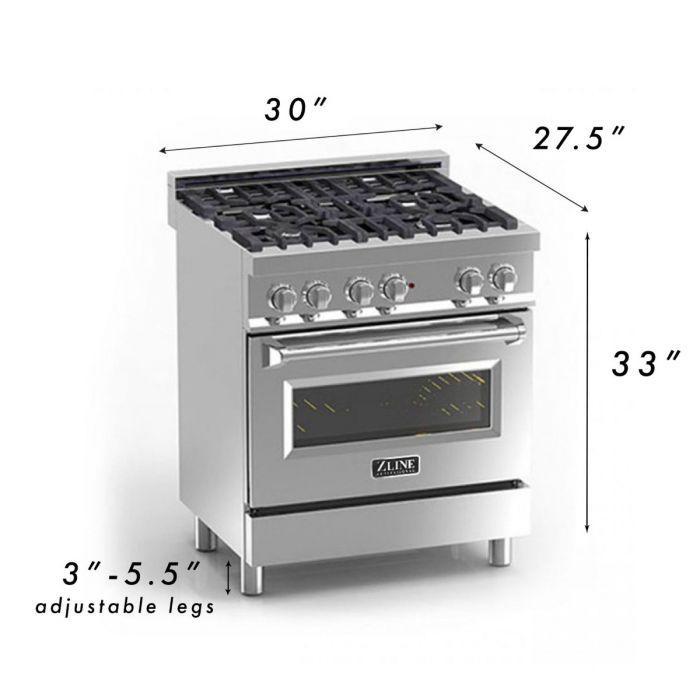 zline-30-professional-dual-fuel-range-with-gas-cooktop-and-electric-convection-oven-in-stainless-steel-with-black-matte-door-ra-blm-30