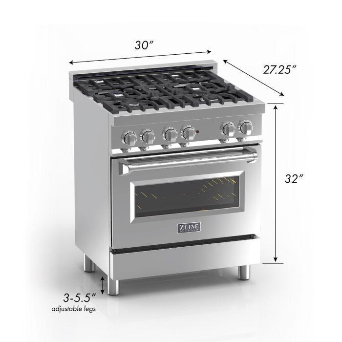 zline-30-in-legacy-dual-fuel-range-with-4-burner-gas-cooktop-and-electric-convection-oven-in-satin-stainless-steel-with-blue-matte-door-ras-bm-30