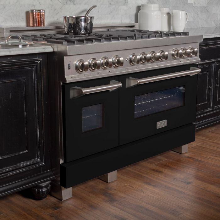 zline-48-in-legacy-dual-fuel-range-with-7-gas-burners-and-double-electric-ovens-6-0-cu-ft-satin-stainless-steel-with-black-matte-doors-ras-blm-48