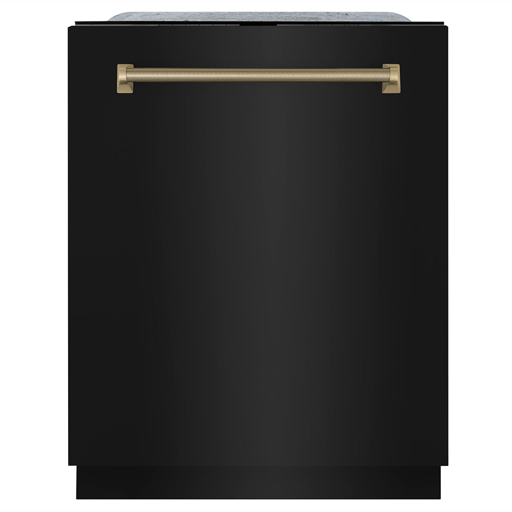 zline-autograph-24-monument-series-3rd-rack-top-touch-control-tall-tub-dishwasher-in-black-stainless-steel-with-champagne-bronze-helix-handle-45dba-dwmtz-bs-24-kcb