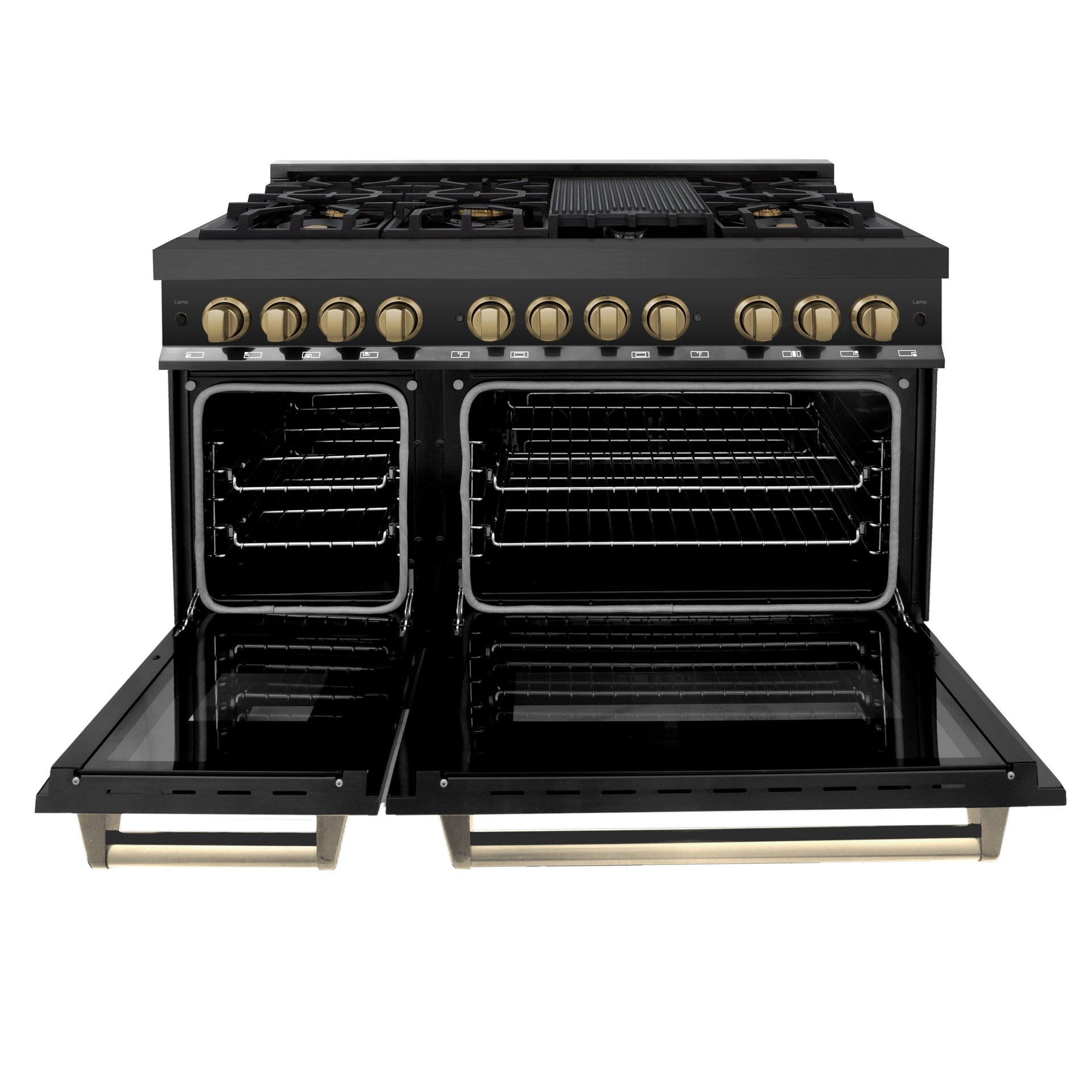 zline-autograph-edition-48-inch-dual-fuel-range-6-0-cu-ft-black-stainless-steel-with-champagne-bronze-accents-rabz-48-cb