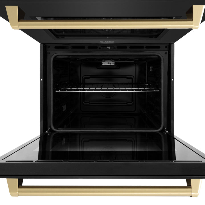 zline-30-autograph-double-wall-oven-with-air-fry-and-self-clean-in-black-and-champagne-bronze-handle-wadbz-30-cb