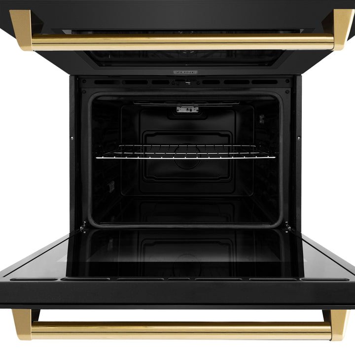 zline-30-autograph-double-wall-oven-with-air-fry-and-self-clean-in-black-and-gold-handle-wadbz-30-g