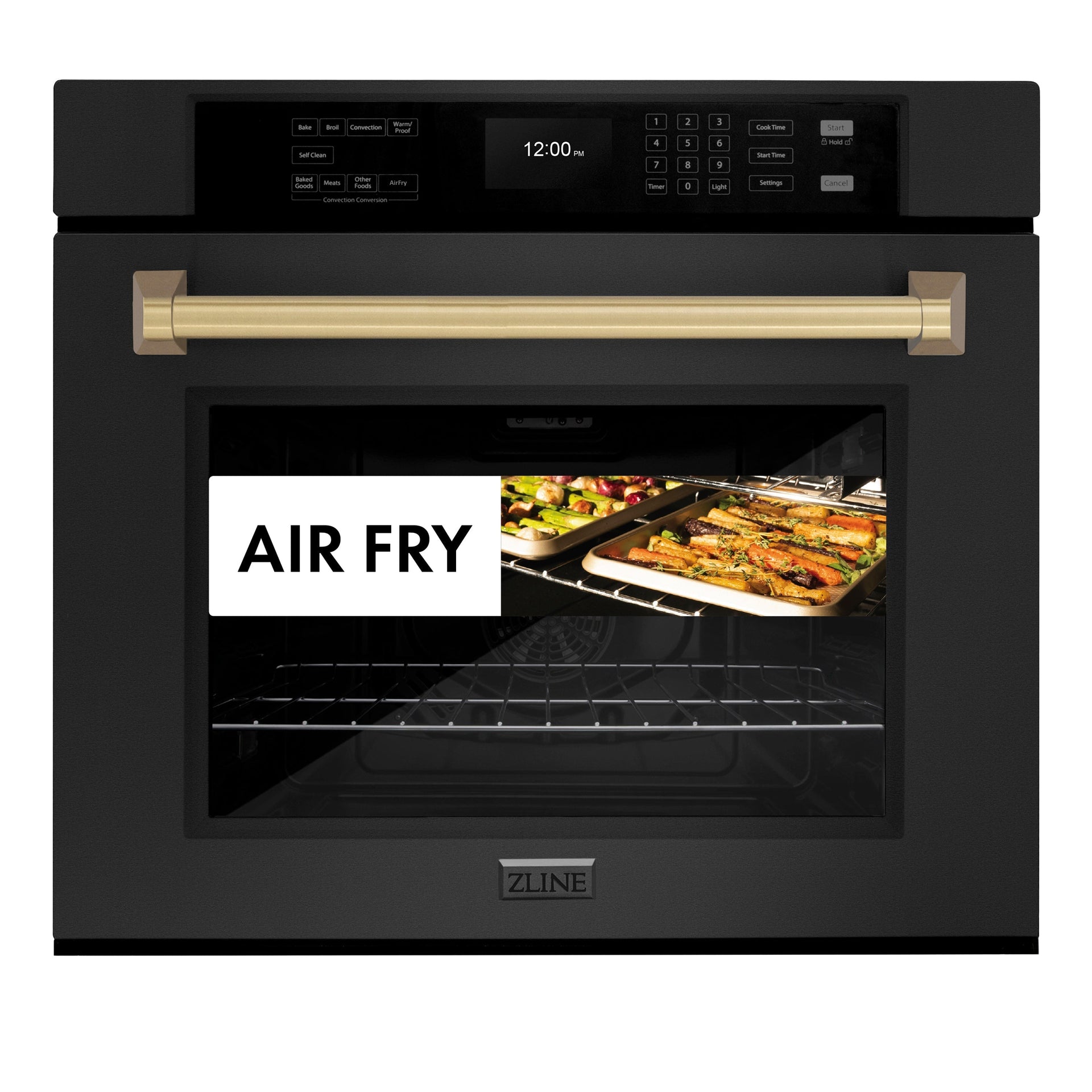 zline-30-autograph-single-wall-oven-with-air-fry-and-self-clean-in-black-and-champagne-bronze-handle-wasbz-30-cb