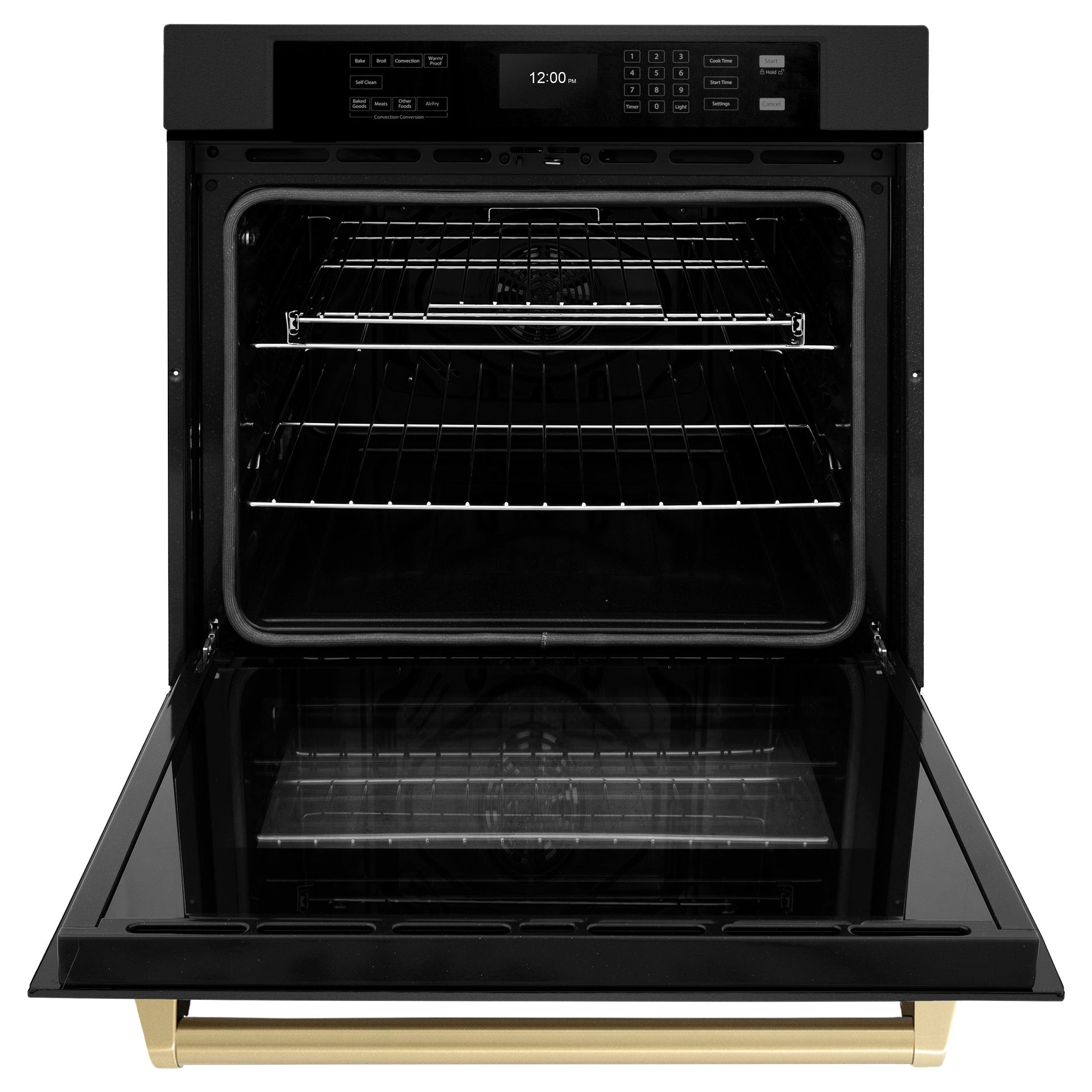 zline-30-autograph-single-wall-oven-with-air-fry-and-self-clean-in-black-and-champagne-bronze-handle-wasbz-30-cb