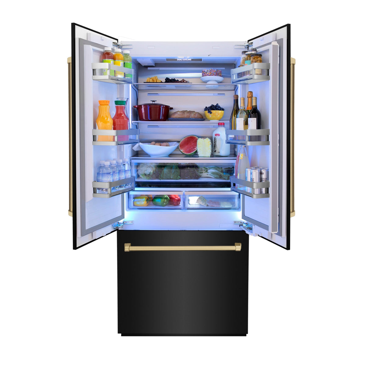 ZLINE 36-Inch Built-In Bottom Freezer Refrigerator 19.6 cu. ft. Dual Cooling, Internal Water & Ice Dispenser, MODEL RBIVZ-BS-36-CB