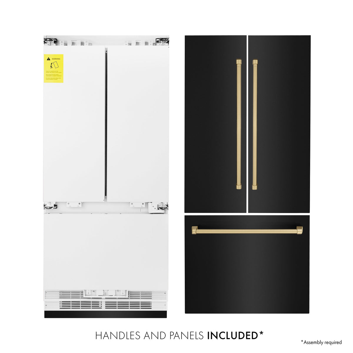 ZLINE 36-Inch Built-In Bottom Freezer Refrigerator 19.6 cu. ft. Dual Cooling, Internal Water & Ice Dispenser, MODEL RBIVZ-BS-36-CB