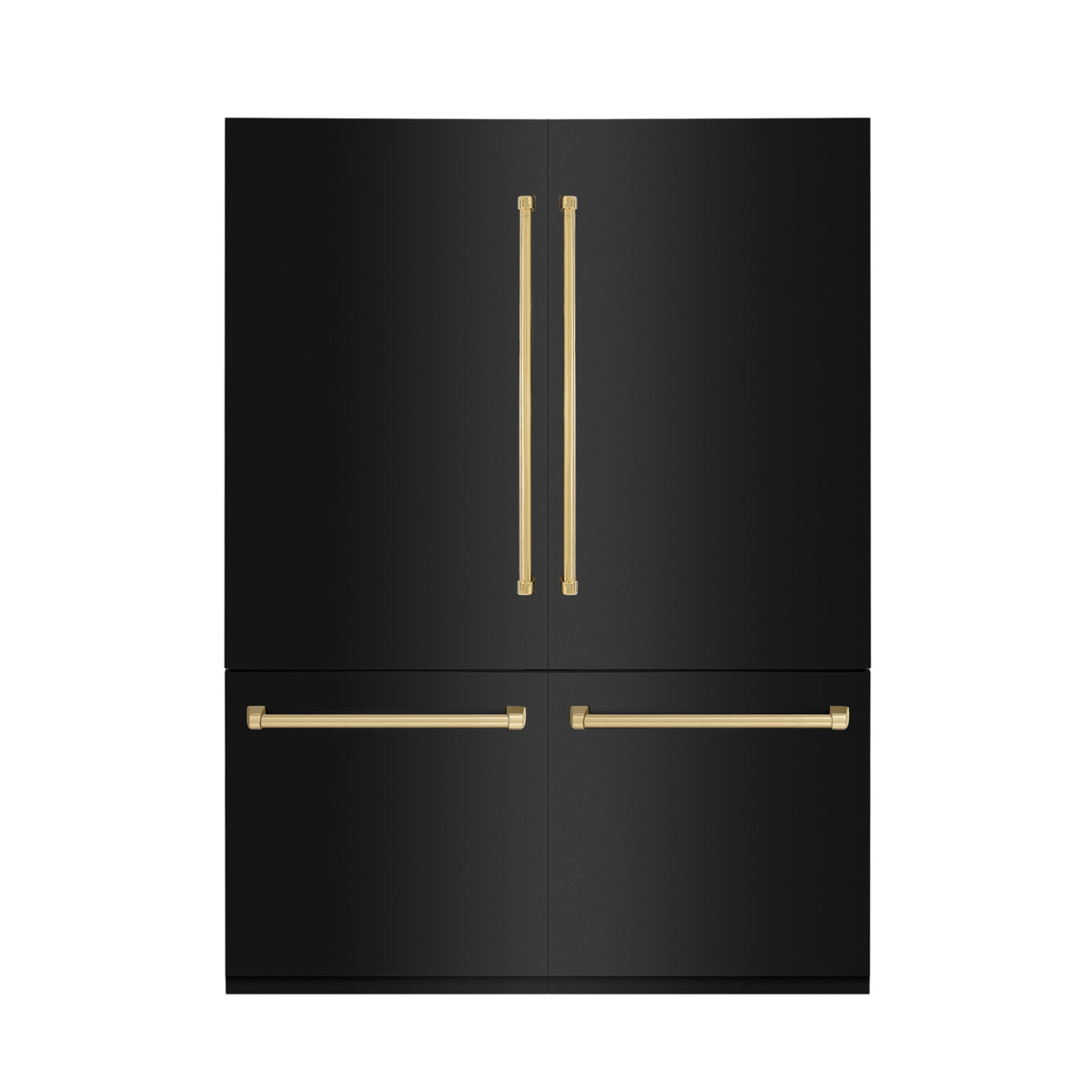 ZLINE 60 in Built-In Refrigerator 32.2 cu. ft. Internal Water & Ice Dispenser Black Stainless Steel Gold Accents (RBIVZ-BS-60-G)
