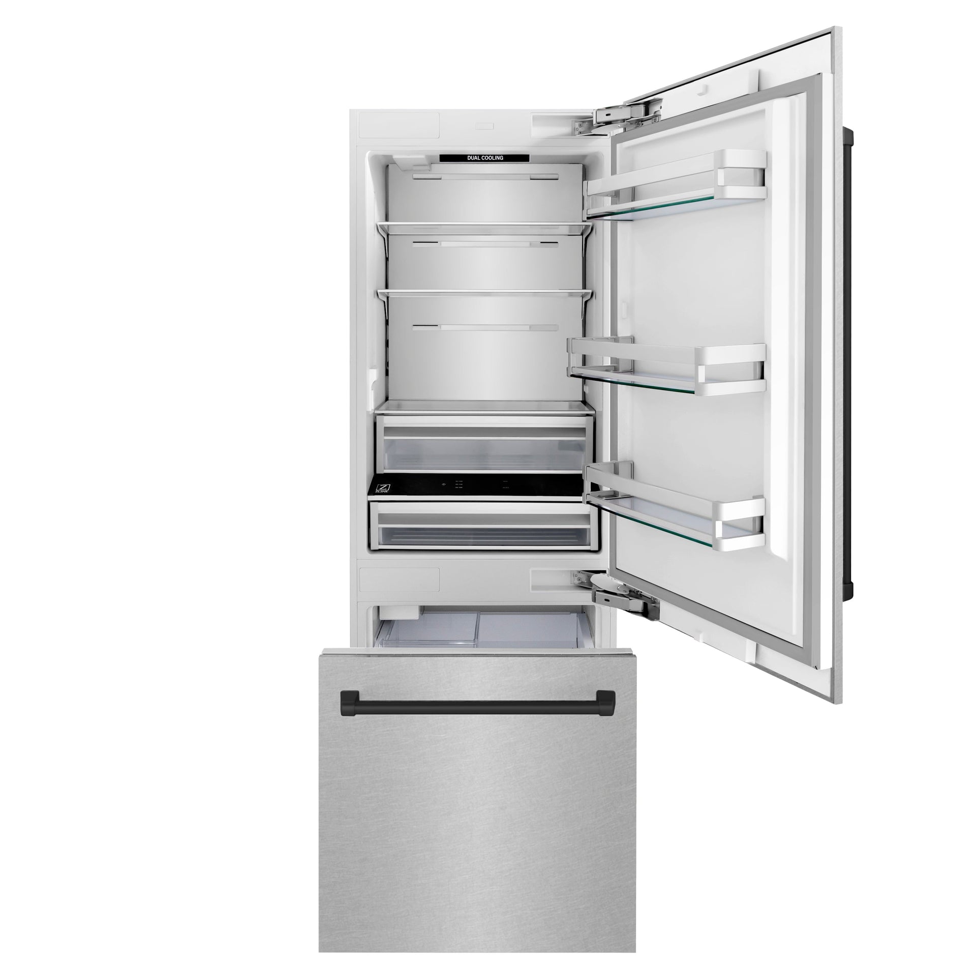 zline-30-in-built-in-bottom-freezer-refrigerator-16-1-cu-ft-water-dispenser-ice-maker-satin-stainless-steel-matte-black-accents-rbivz-sn-30-mb