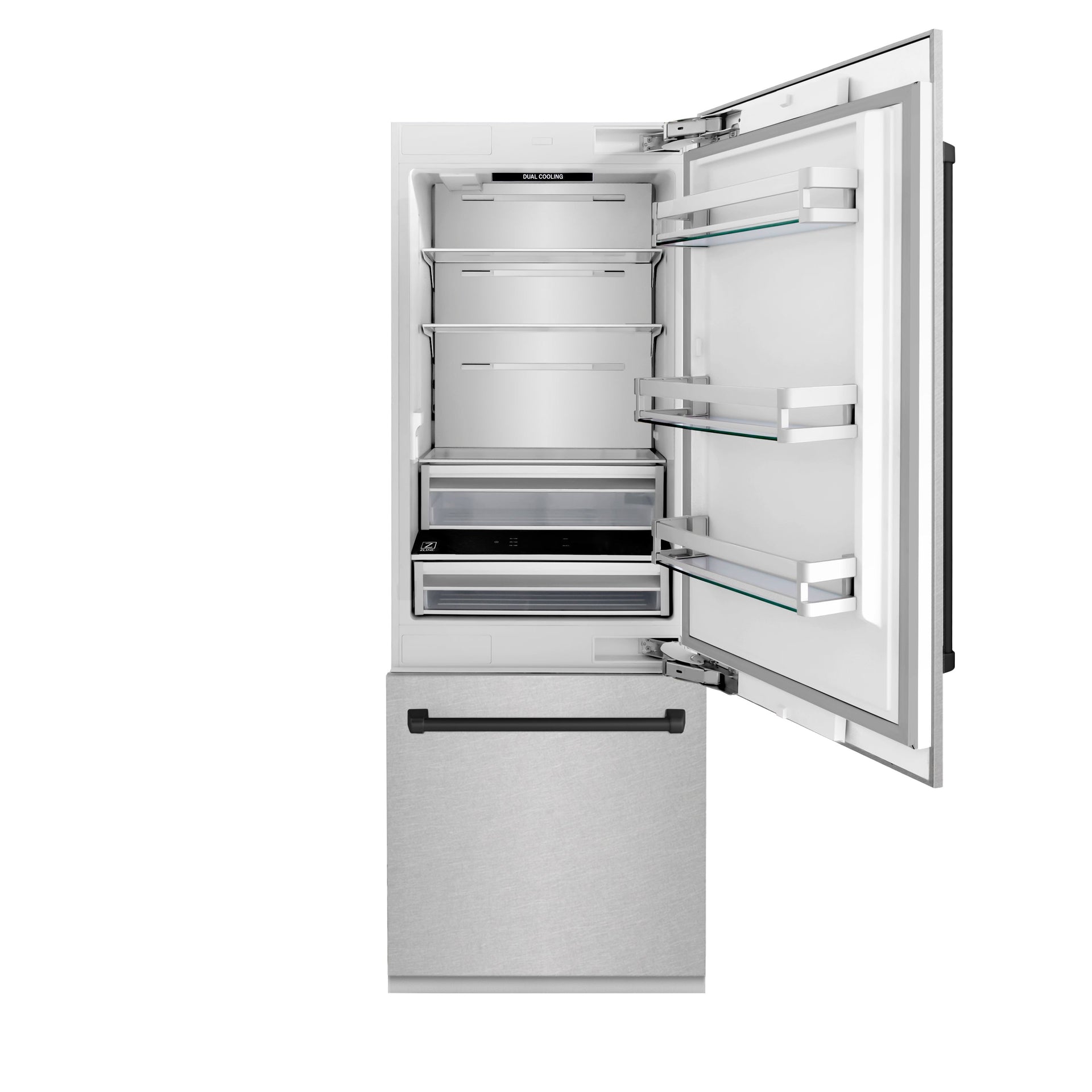 zline-30-in-built-in-bottom-freezer-refrigerator-16-1-cu-ft-water-dispenser-ice-maker-satin-stainless-steel-matte-black-accents-rbivz-sn-30-mb