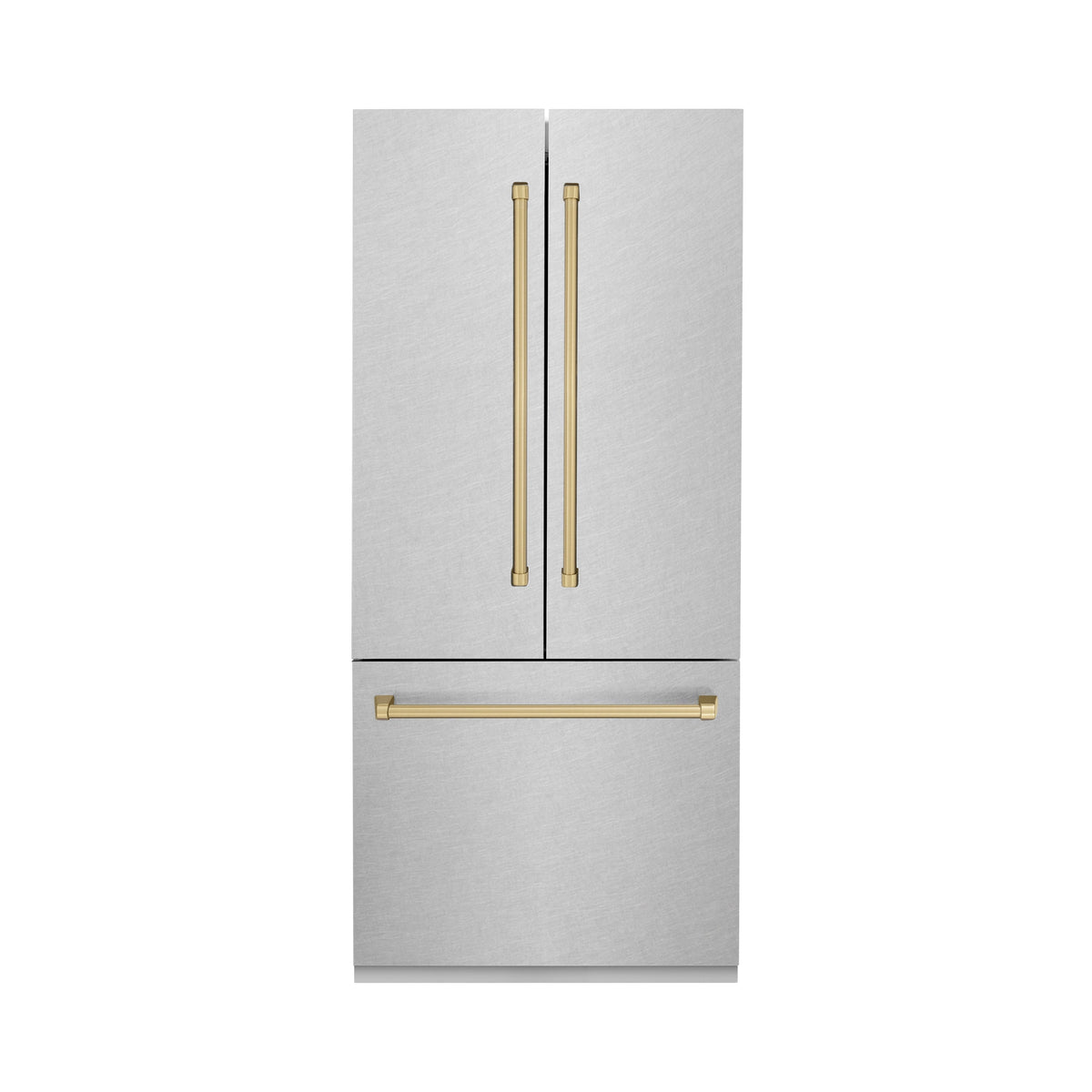 ZLINE 36" French Door Built-In Bottom Freezer Refrigerator 19.6 cu. ft. Water Dispenser Ice Maker Champagne Bronze Accents (RBIVZ-SN-36-CB)