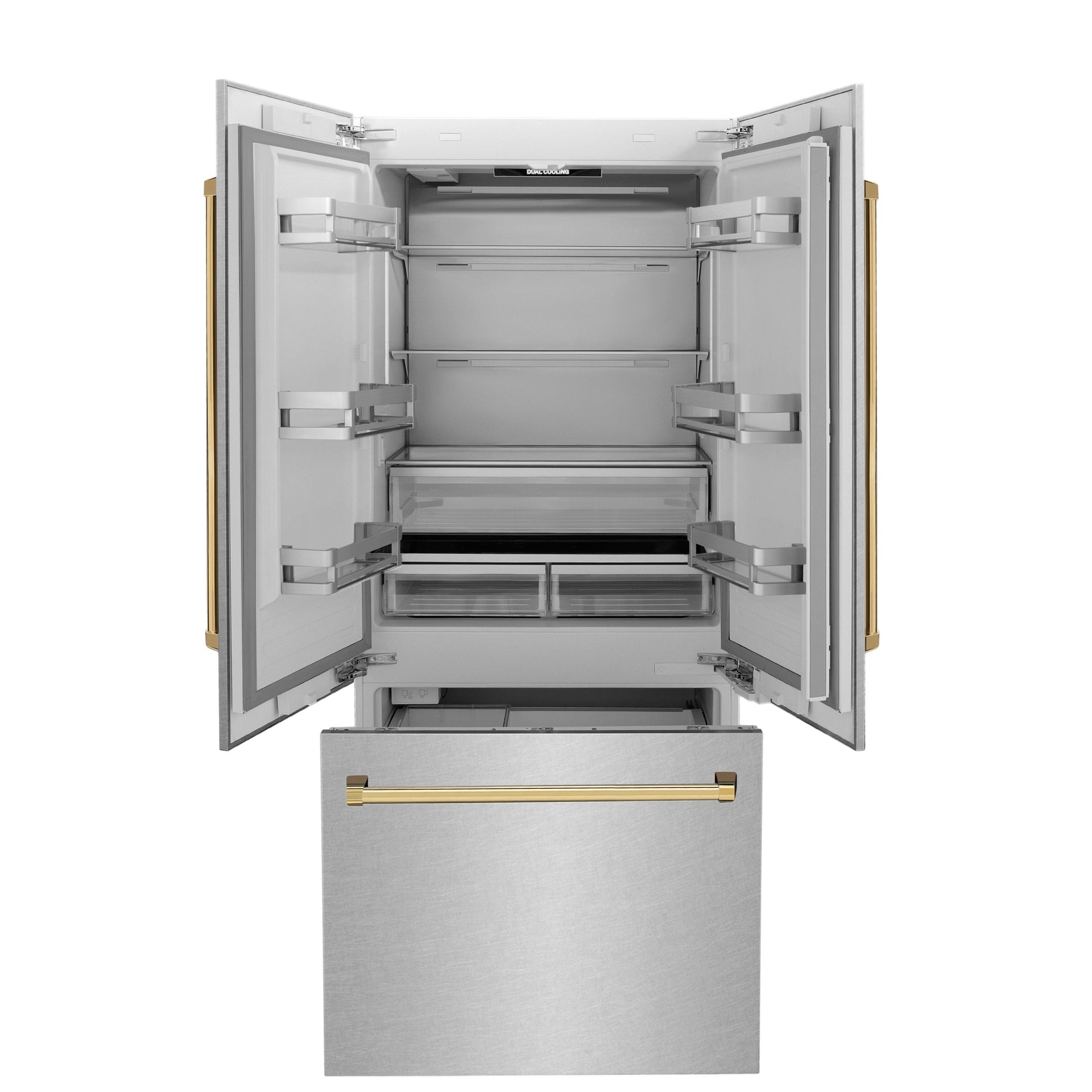 zline-36-in-french-door-built-in-bottom-freezer-refrigerator-19-6-cu-ft-with-water-dispenser-ice-maker-satin-stainless-steel-polished-gold-accents-rbivz-sn-36-g