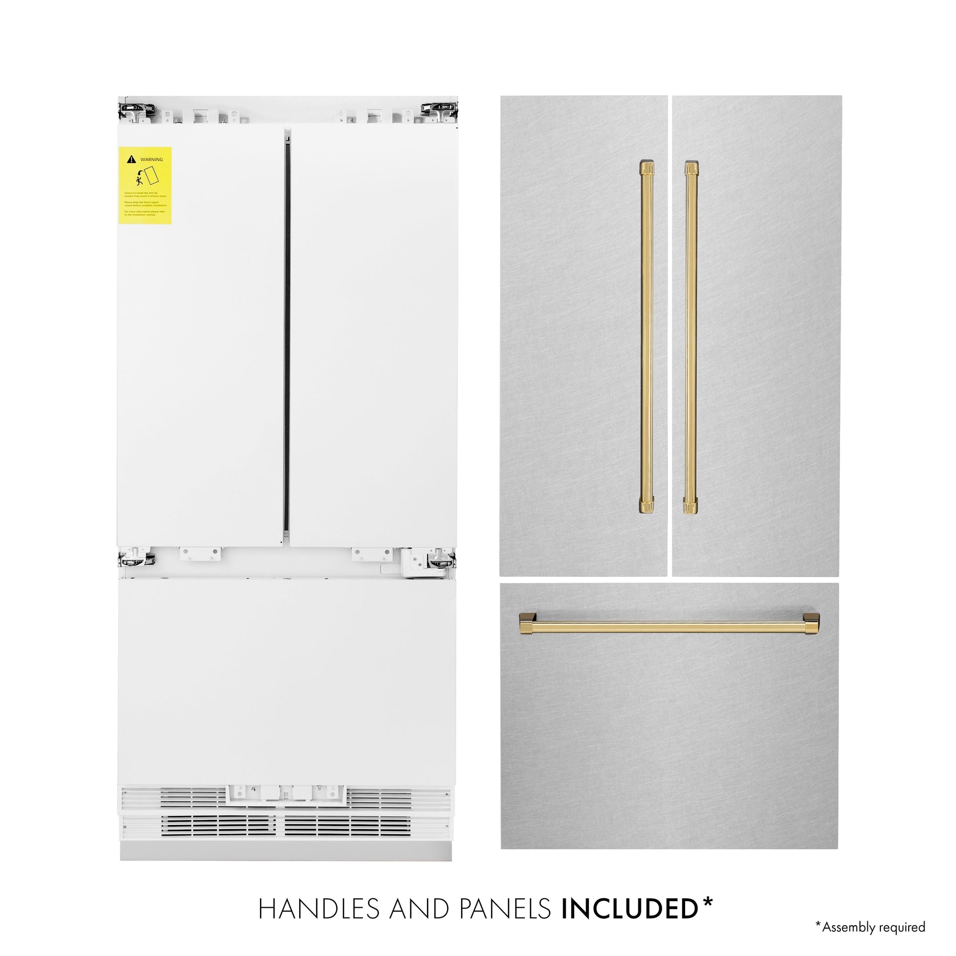 zline-36-in-french-door-built-in-bottom-freezer-refrigerator-19-6-cu-ft-with-water-dispenser-ice-maker-satin-stainless-steel-polished-gold-accents-rbivz-sn-36-g