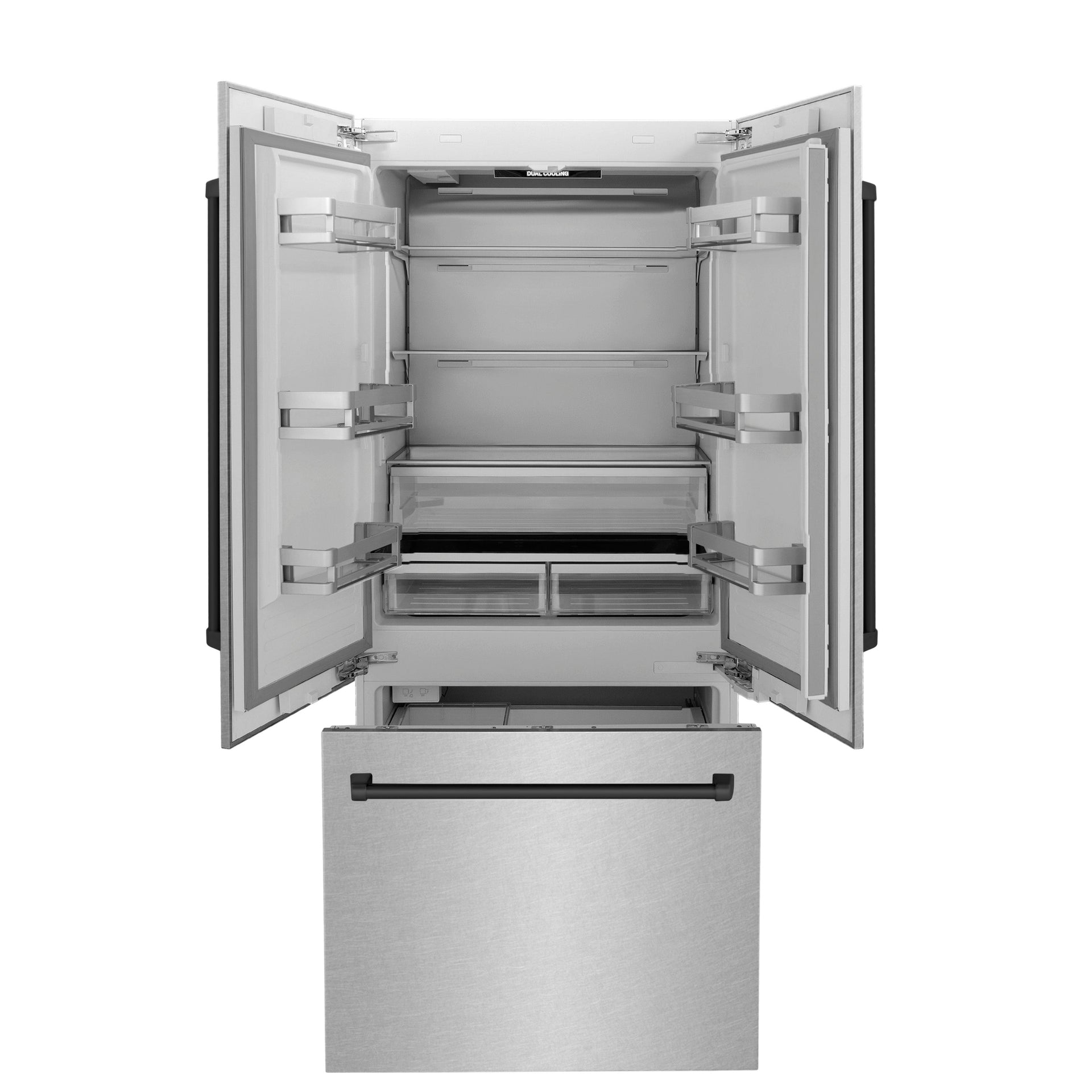 zline-36-in-french-door-built-in-bottom-freezer-refrigerator-19-6-cu-ft-satin-stainless-steel-matte-black-accents-water-dispenser-ice-maker-rbivz-sn-36-mb