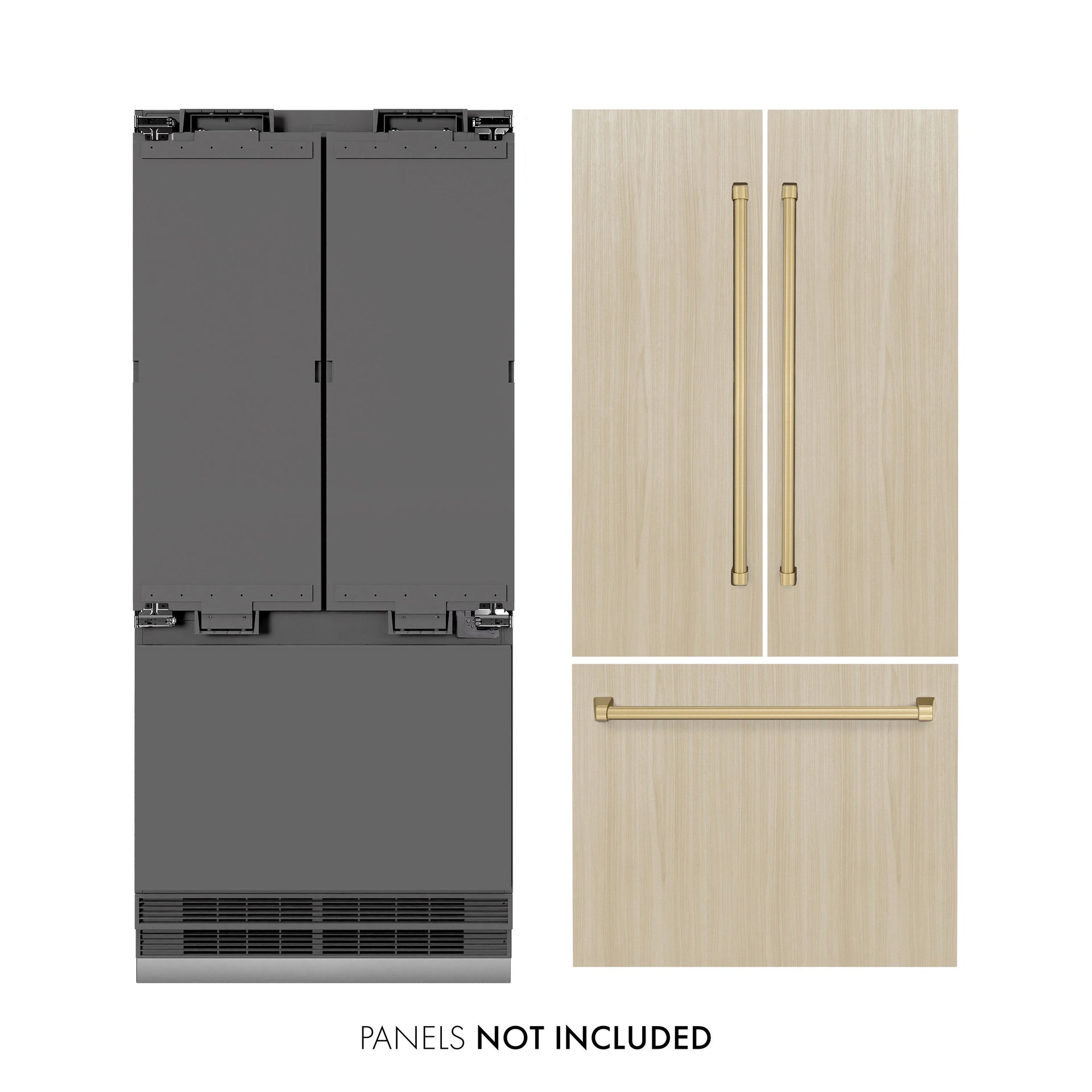 zline-36-in-panel-ready-built-in-french-door-bottom-freezer-refrigerator-19-6-cu-ft-water-dispenser-ice-maker-graphite-gray-interior-champagne-bronze-accents-grbivz-36-cb