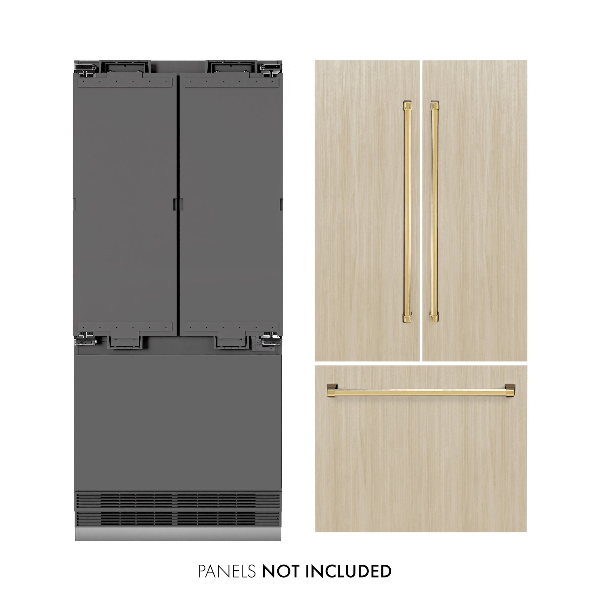 zline-36-in-panel-ready-french-door-built-in-bottom-freezer-refrigerator-19-6-cu-ft-water-dispenser-ice-maker-graphite-gray-interior-polished-gold-accents-grbivz-36-g