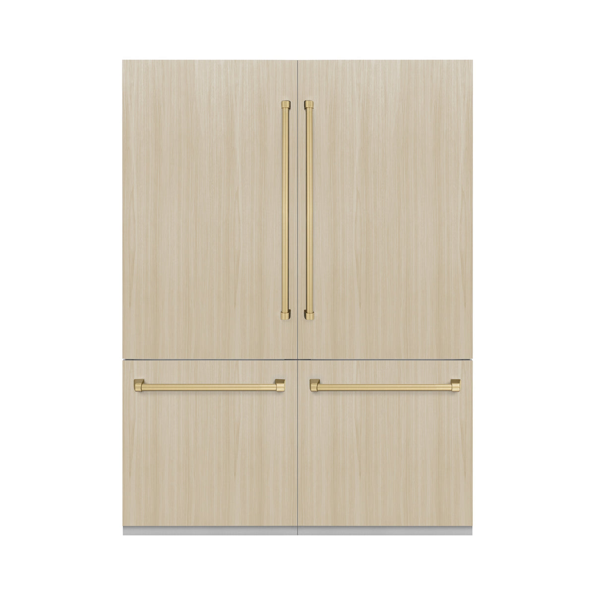ZLINE 60 in Built-In Panel Ready French Door Refrigerator 32.2 cu ft Champagne Bronze Handles (RBIVZ-60-CB)